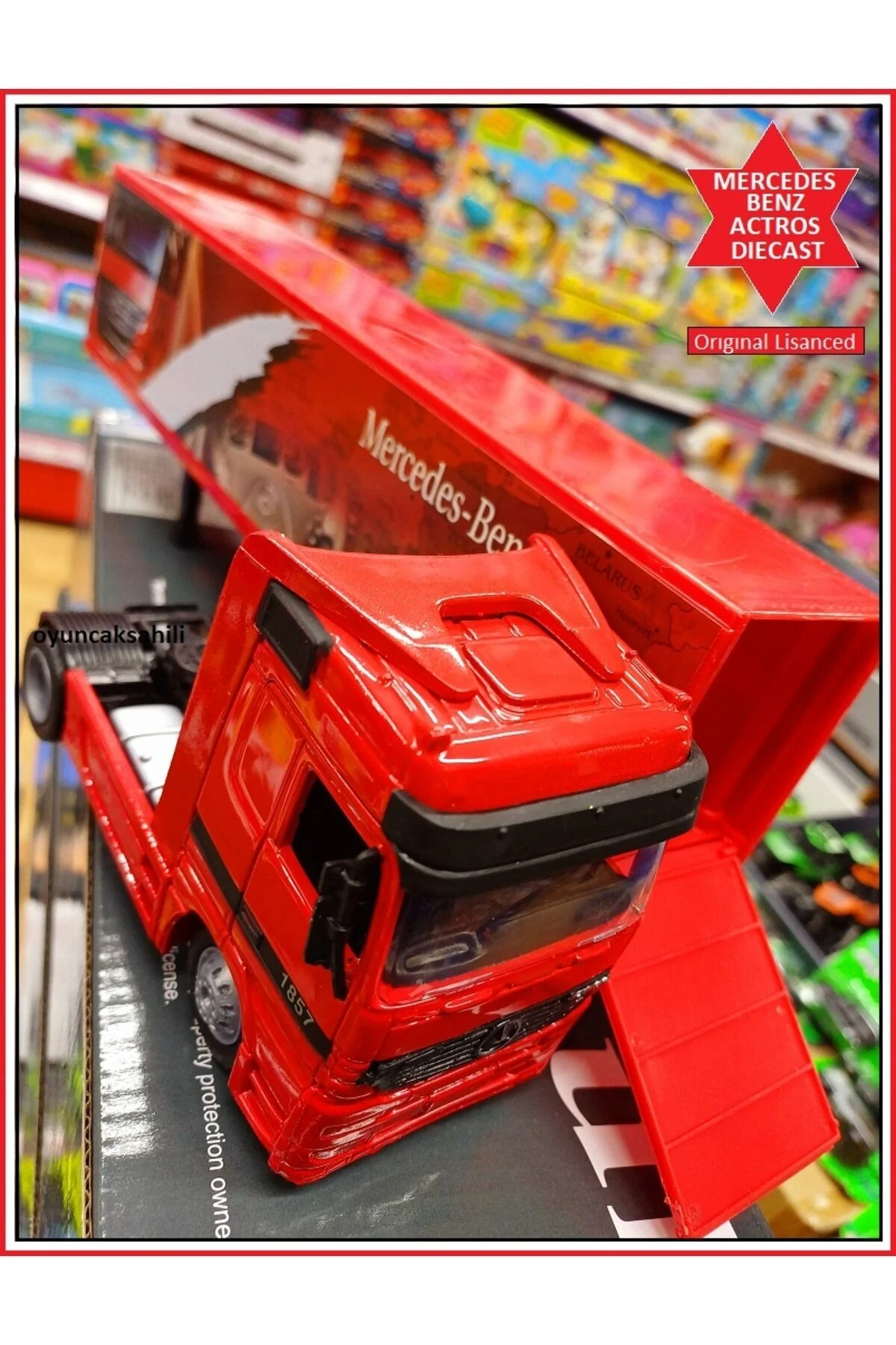 مدل خودرو TIR MERCEDES BENZ ACTROS CONTAINER METAL با سرپرستی کامیون DIECTAST مجموعه 36CM OYUNCAKSAHİLİ