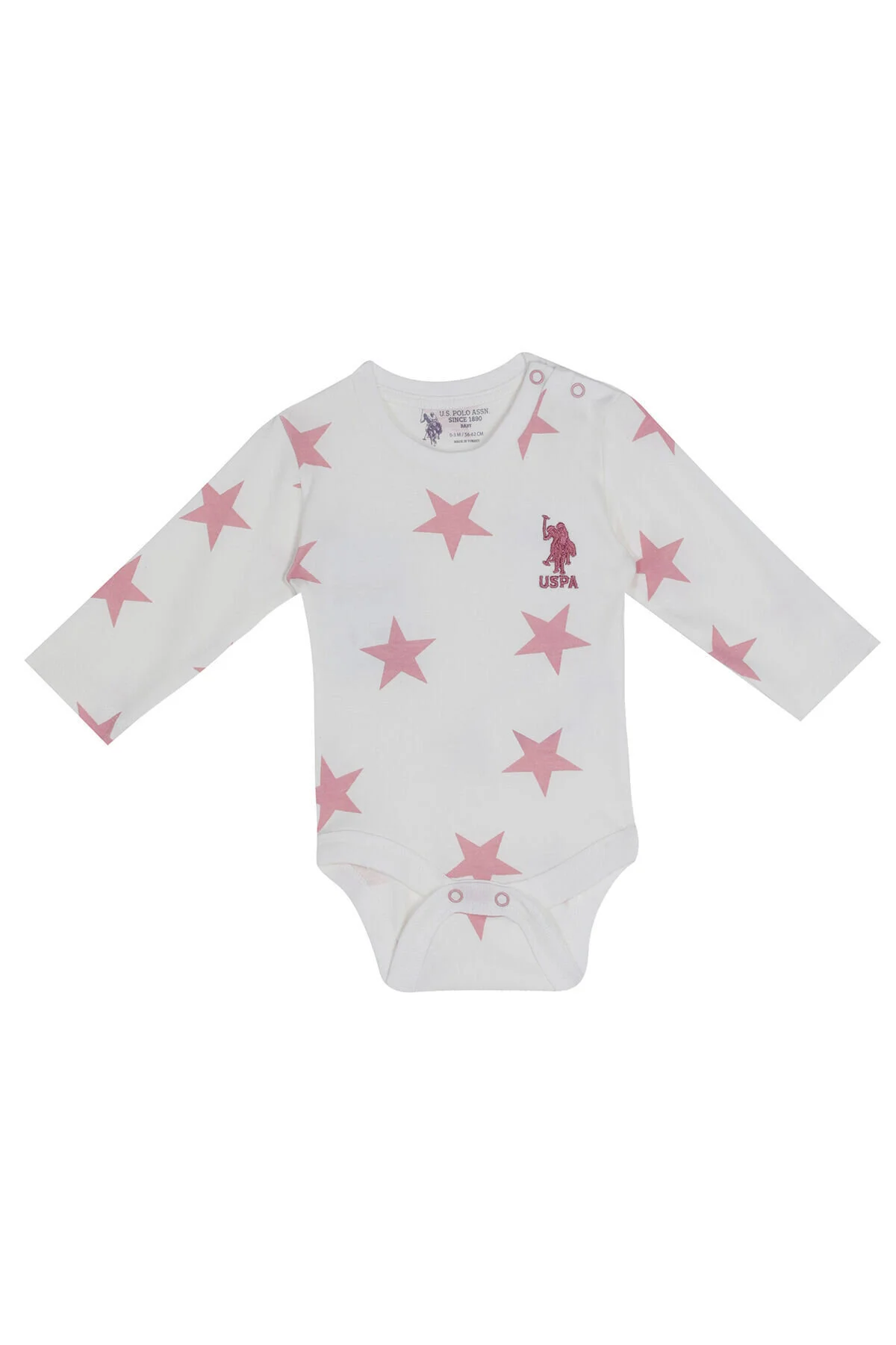 U.S. Polo Assn. پایه. لباس بدن آستین بلند دخترانه سفید با مجوز پولو Assn