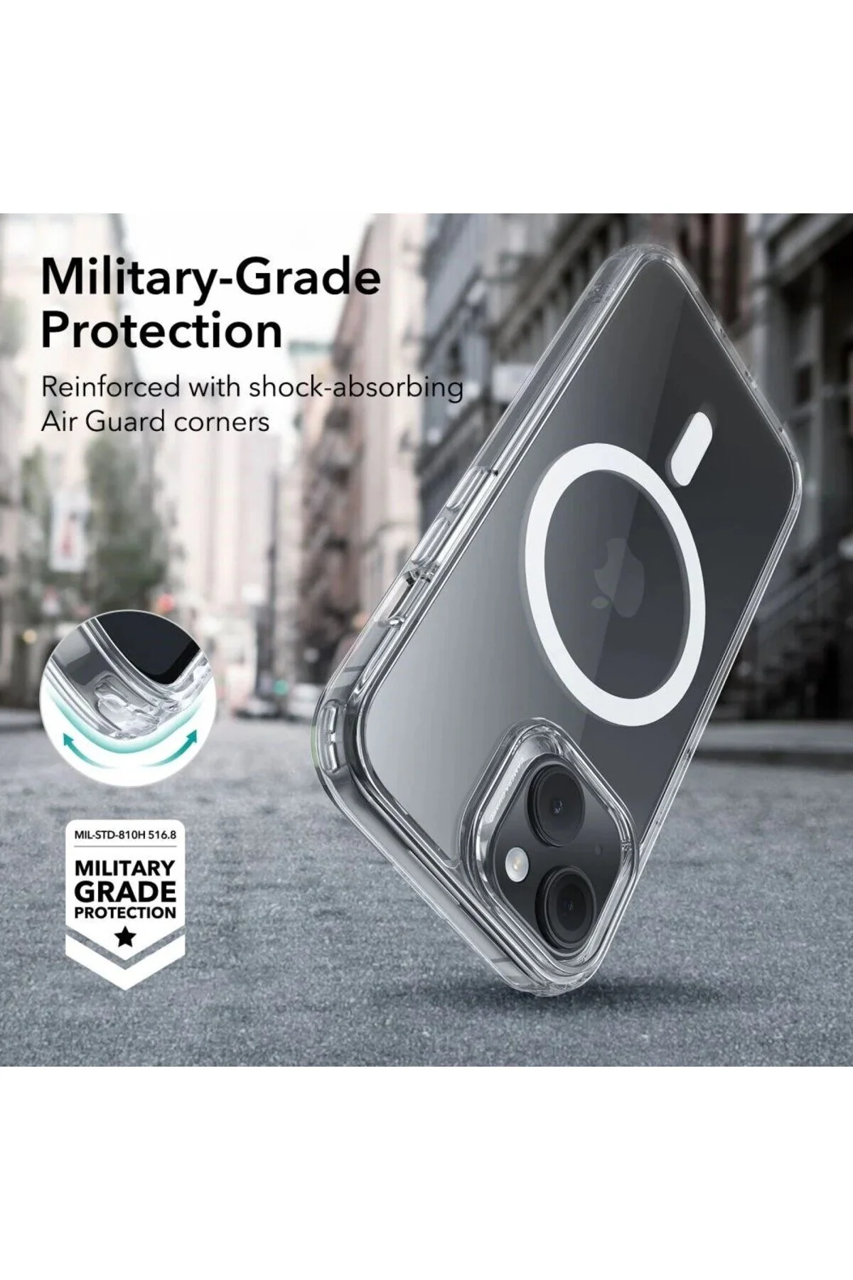 کاور و قاب APPLE IPHONE 15 سازگار کلاسیک هیبریدی HALOLOCK MAGSAFE CASE شفاف ESR