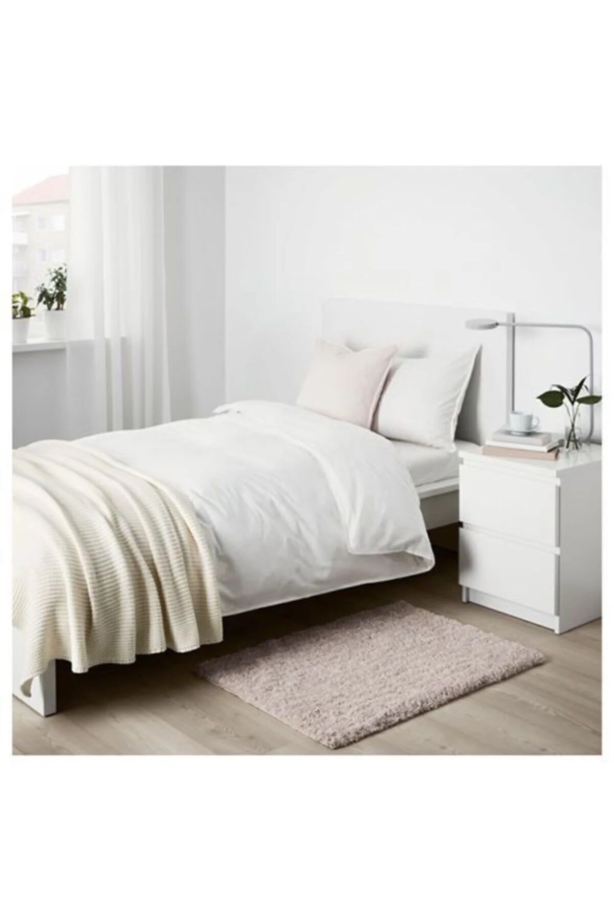 پادری حمام بسته فرش مخمل خواب دار مینی رنگ بژ 60X90 سانتی متر IKEA