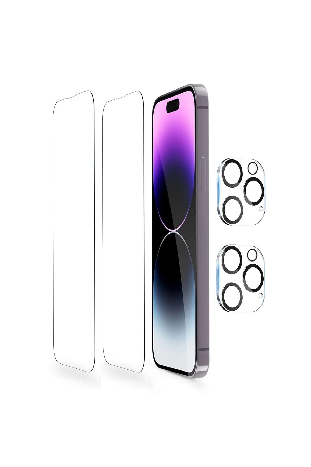 محافظ صفحه نمایش 2 شیشه + لنز و دوربین سازگار با IPHONE 14 PRO EVAX