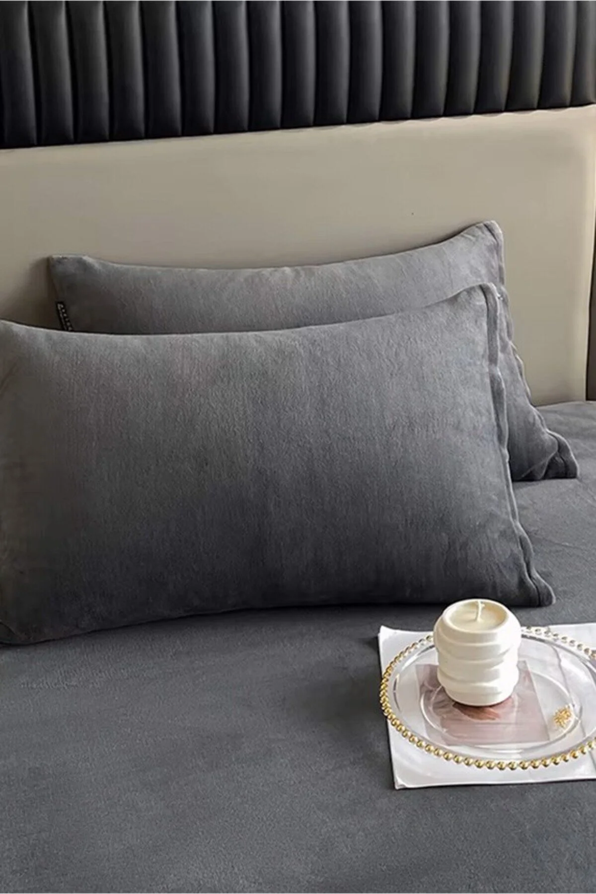 ست ملحفه دو نفره پارچه مخملی نصب شده کتانی 160X200+30 سانتی متر Mulberry