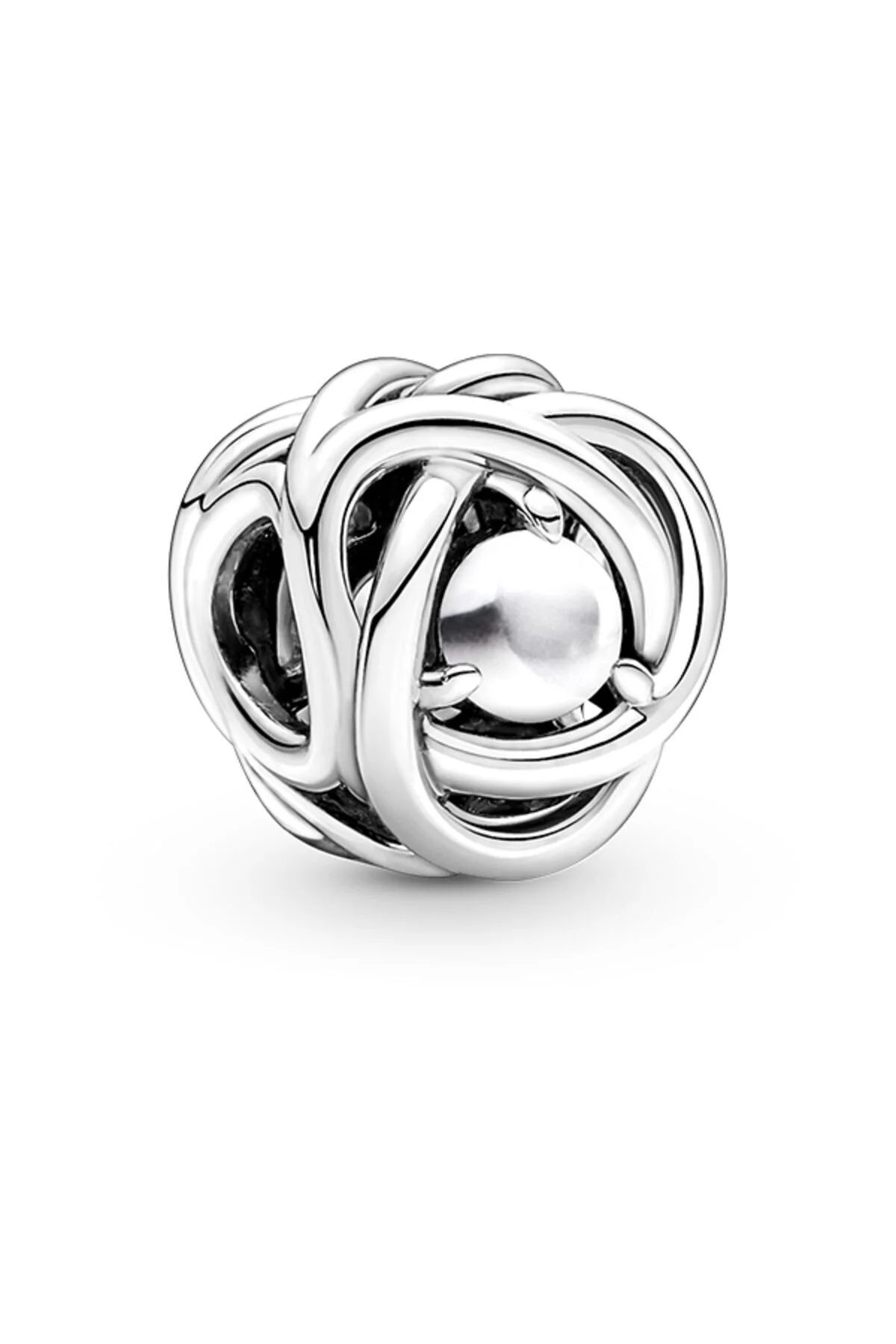 چارم طلسم نقره ای مرواریدی 925 عیار مصنوعی بیورزین سفید Pandora