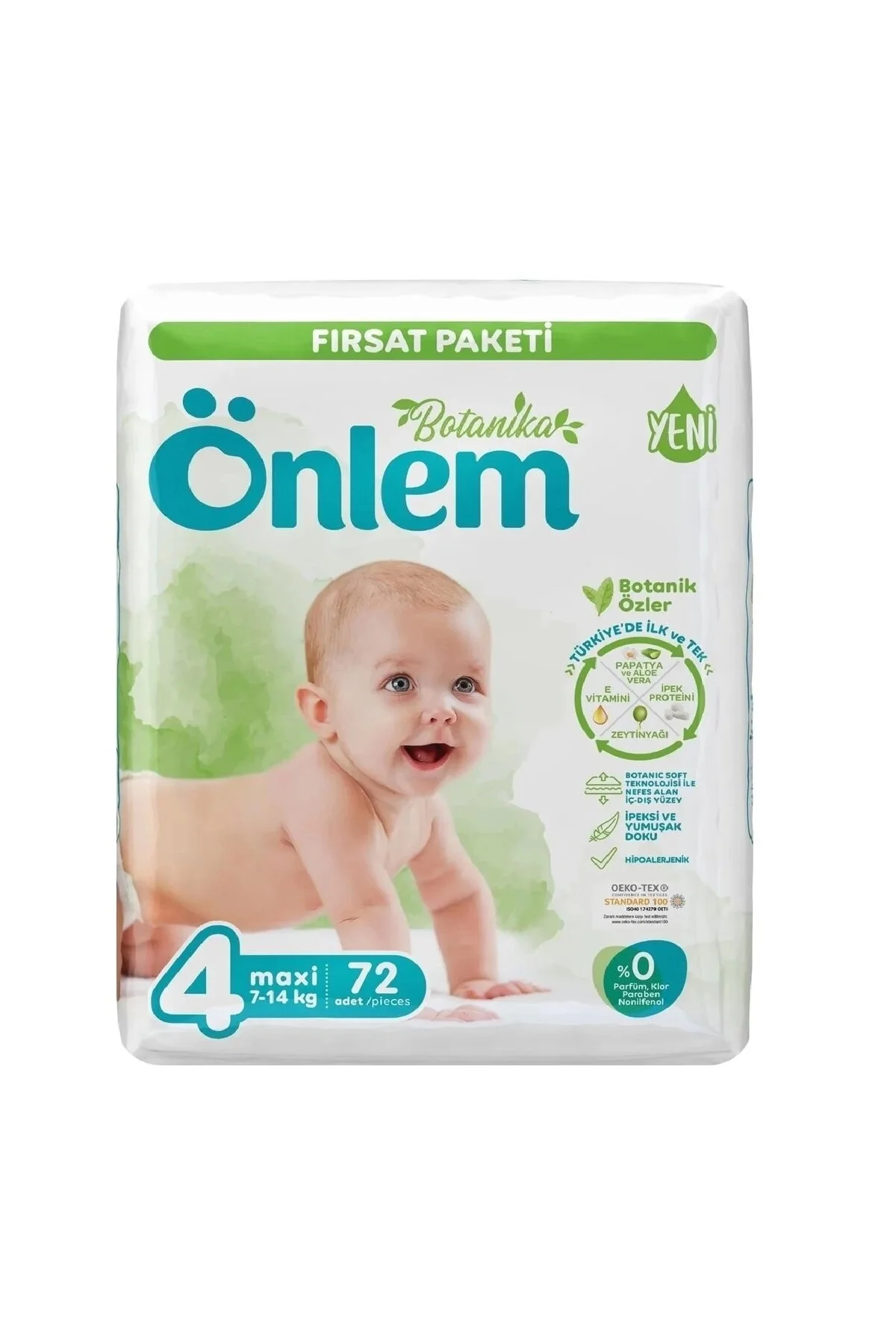 پوشک بچه بسته فرصت BOTANIKA سایز 4 MAXI 72 عددی 7 14 کیلوگرم اورجینال ÖNLEM