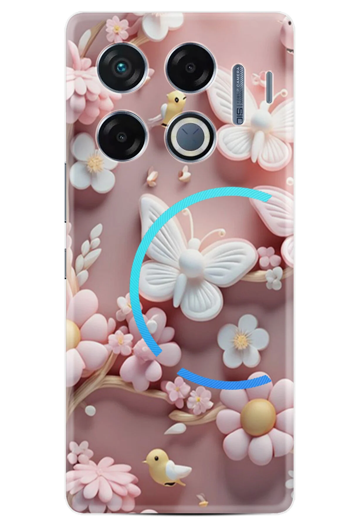 کاور و قاب INFINIX GT 20 PRO CASE BOUTIQUE PRINTED ILLUSTRATED PINK BUTTERFLIES PCODE 088 Kılıfland