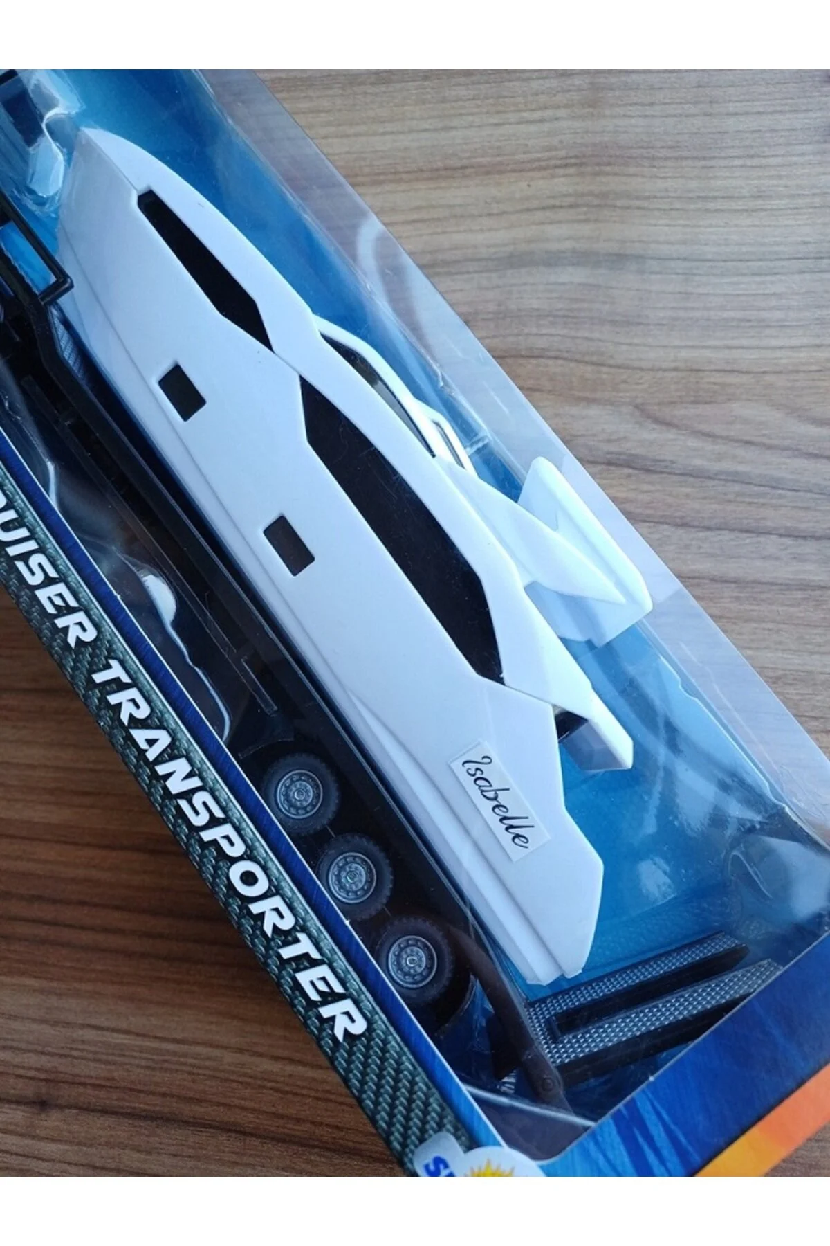 مدل خودرو مجموعه DIECAST کامیون فلزی ایزابل قایق دریای خیابان KINGZ CRUISER TRANSPORTER خاکستری OYUNCAKSAHİLİ