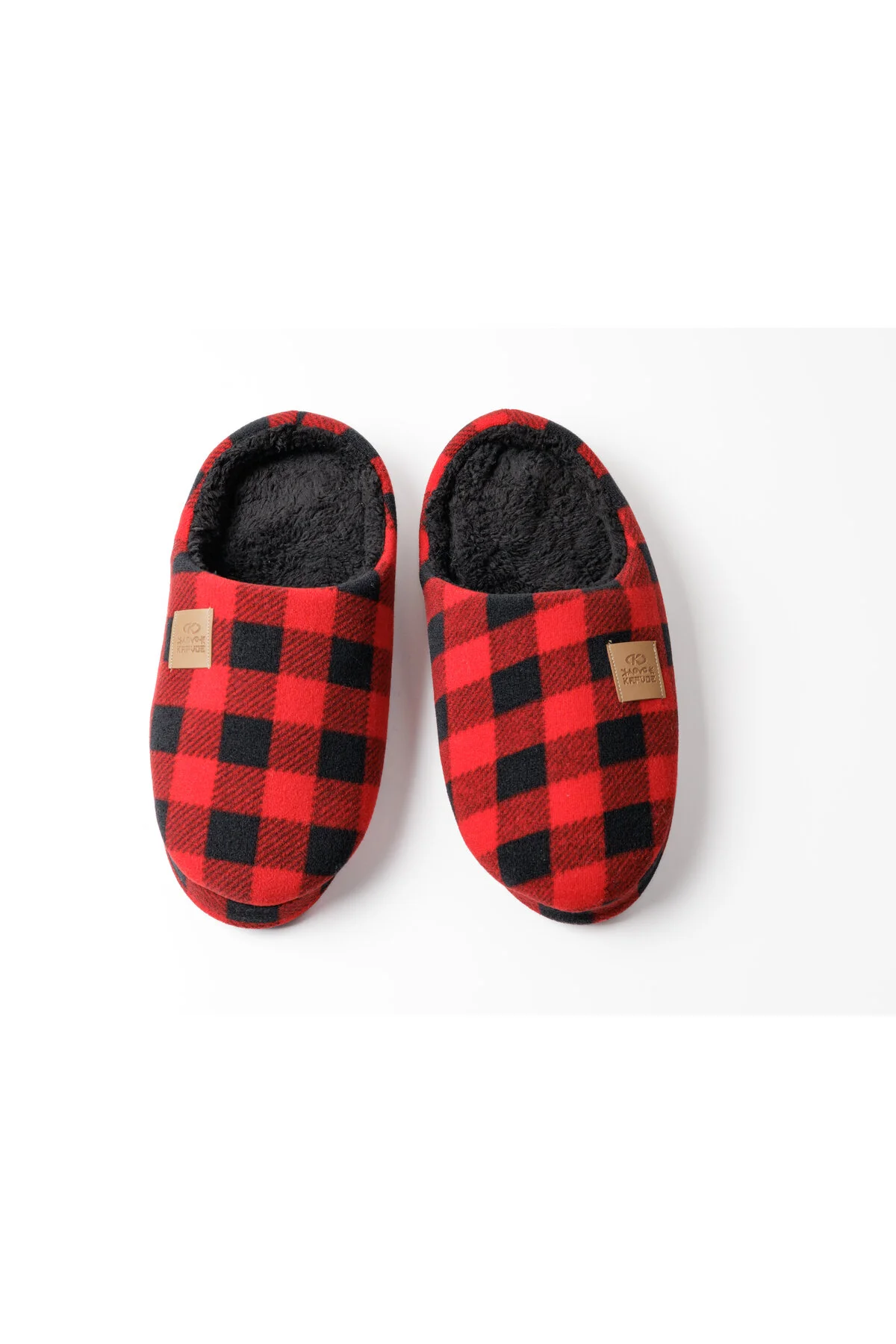 پاندو قرمز مردانه و زنانه کفش یونیسکس GONDOL HOME PANDUFU SLIPPER قطبی خاکستری استتار طرح دار بدون جزئیات داخلی مخمل خواب KAPVOE