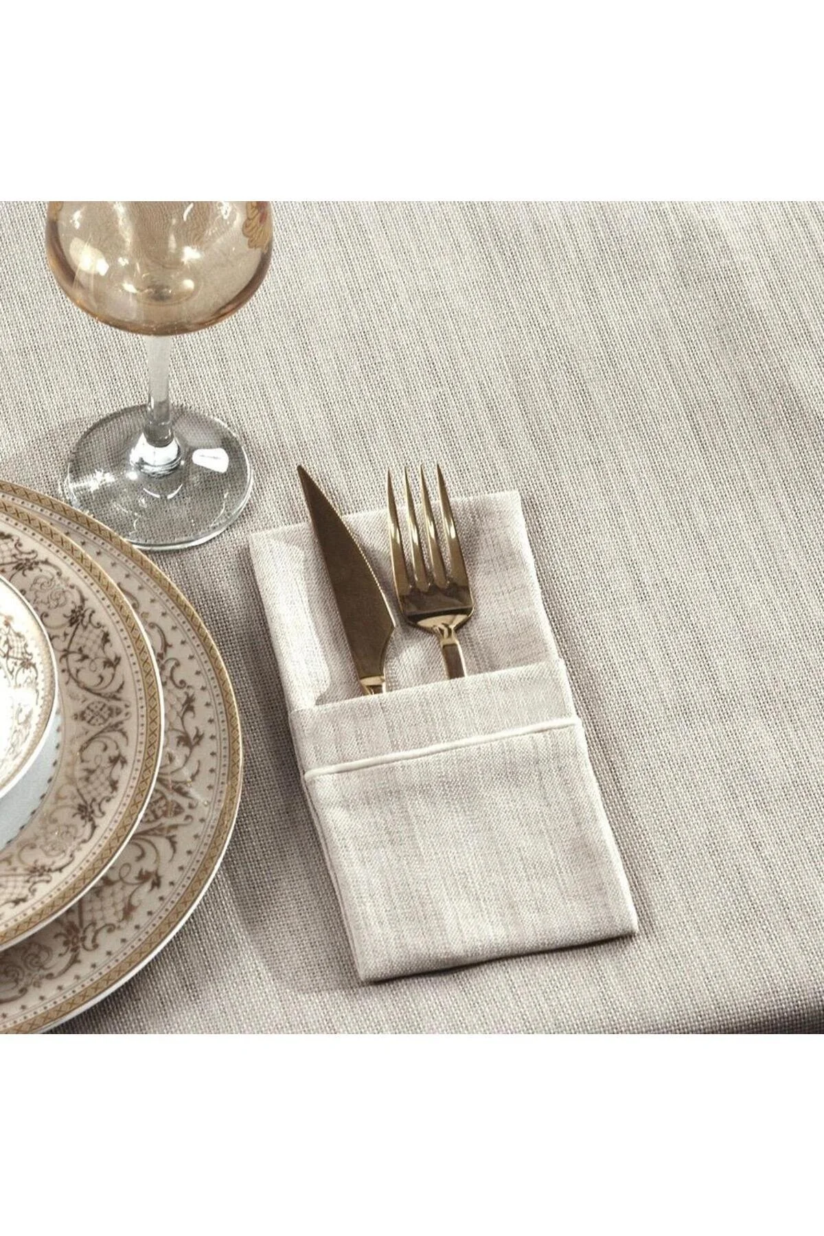 رومیزی نود سبد کتانی مدرن اورجینال Butikhome