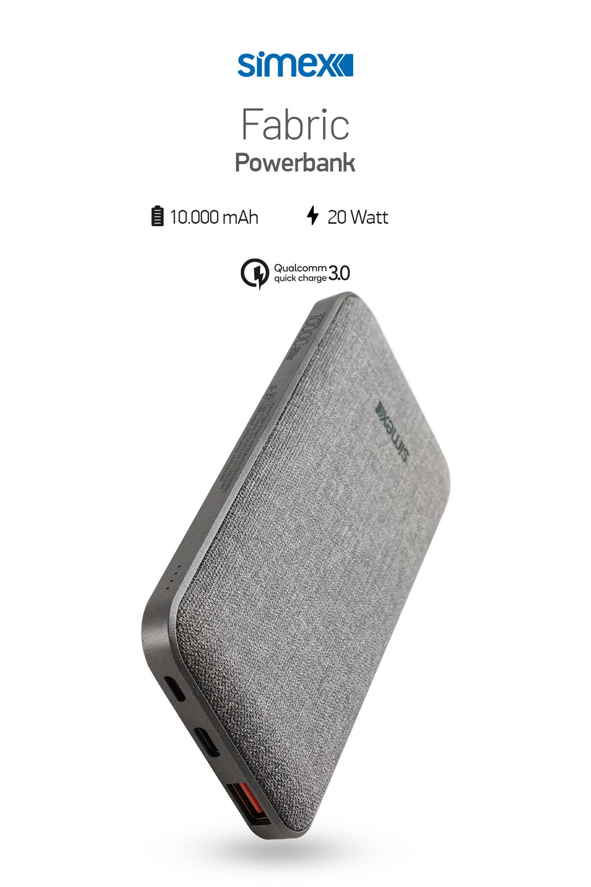پاوربانک استاندارد S 37 FABRIC 22.5W PD 10000MAH شارژ سریع اورجینال Simex