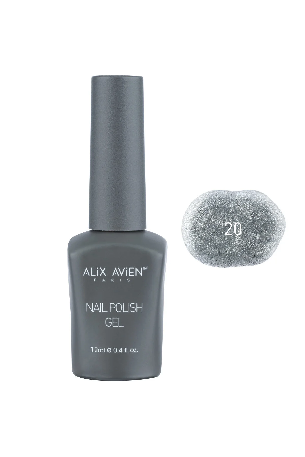 Alix Avien ژل ناخن سیاه نقره ای دائمی UV ژل ناخن 12 میلی لیتر