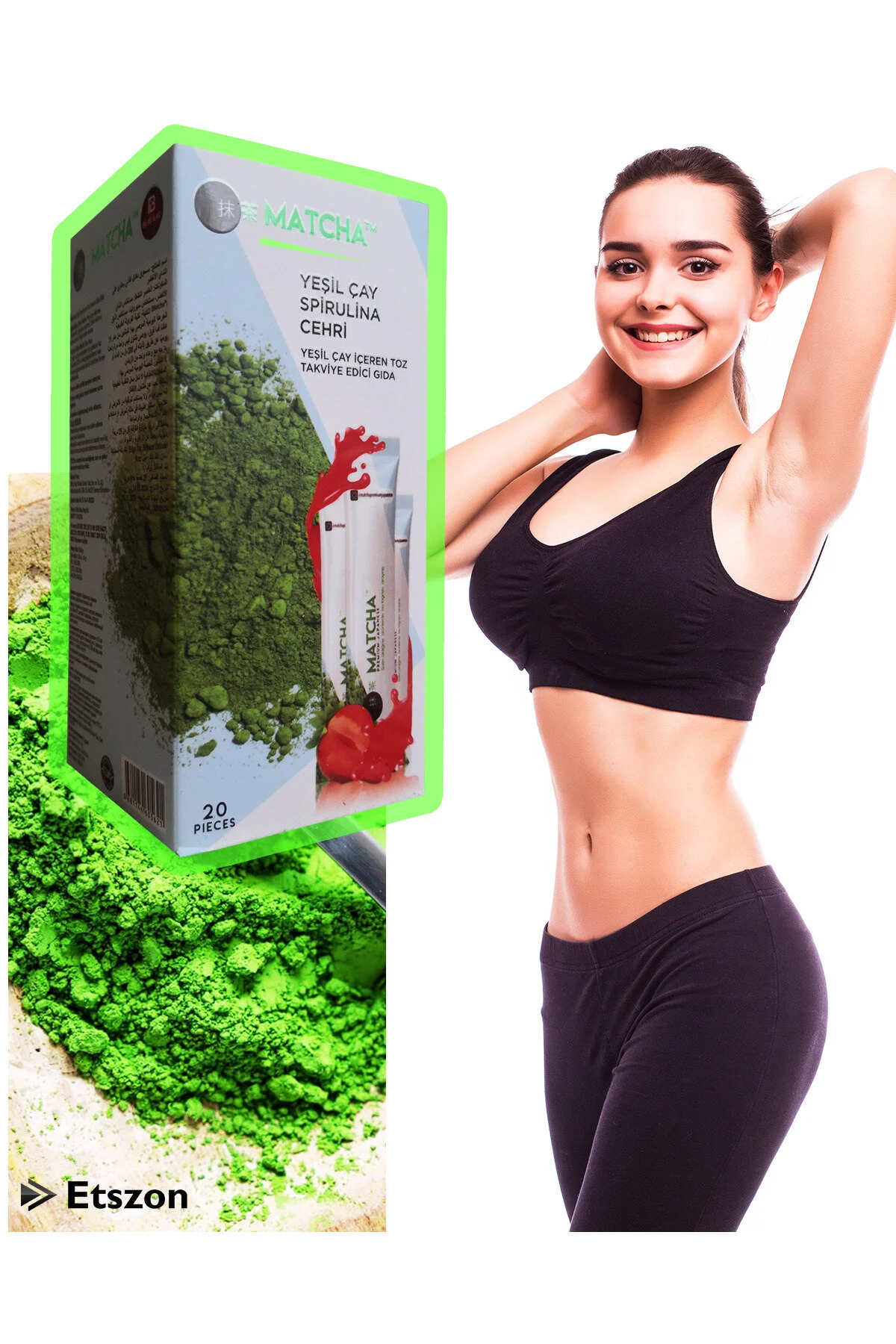 سایر دمنوش های گیاهی توت فرنگی طعم دهنده سم زدایی با جعبه 1 Bilge İlaç Matcha Premium Japanese