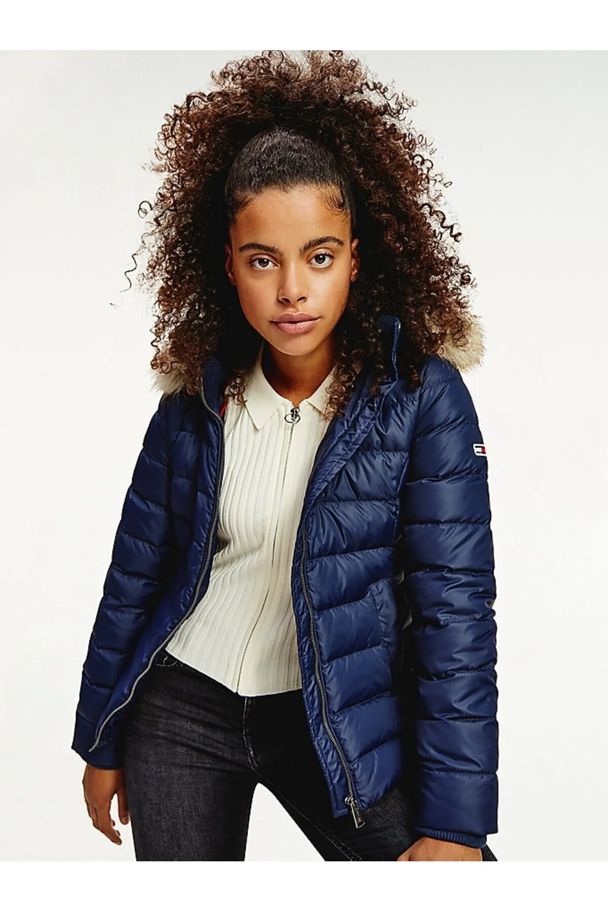 کاپشن چند رنگ زنانه Tjw Basic Hooded Down کت Tommy Hilfiger