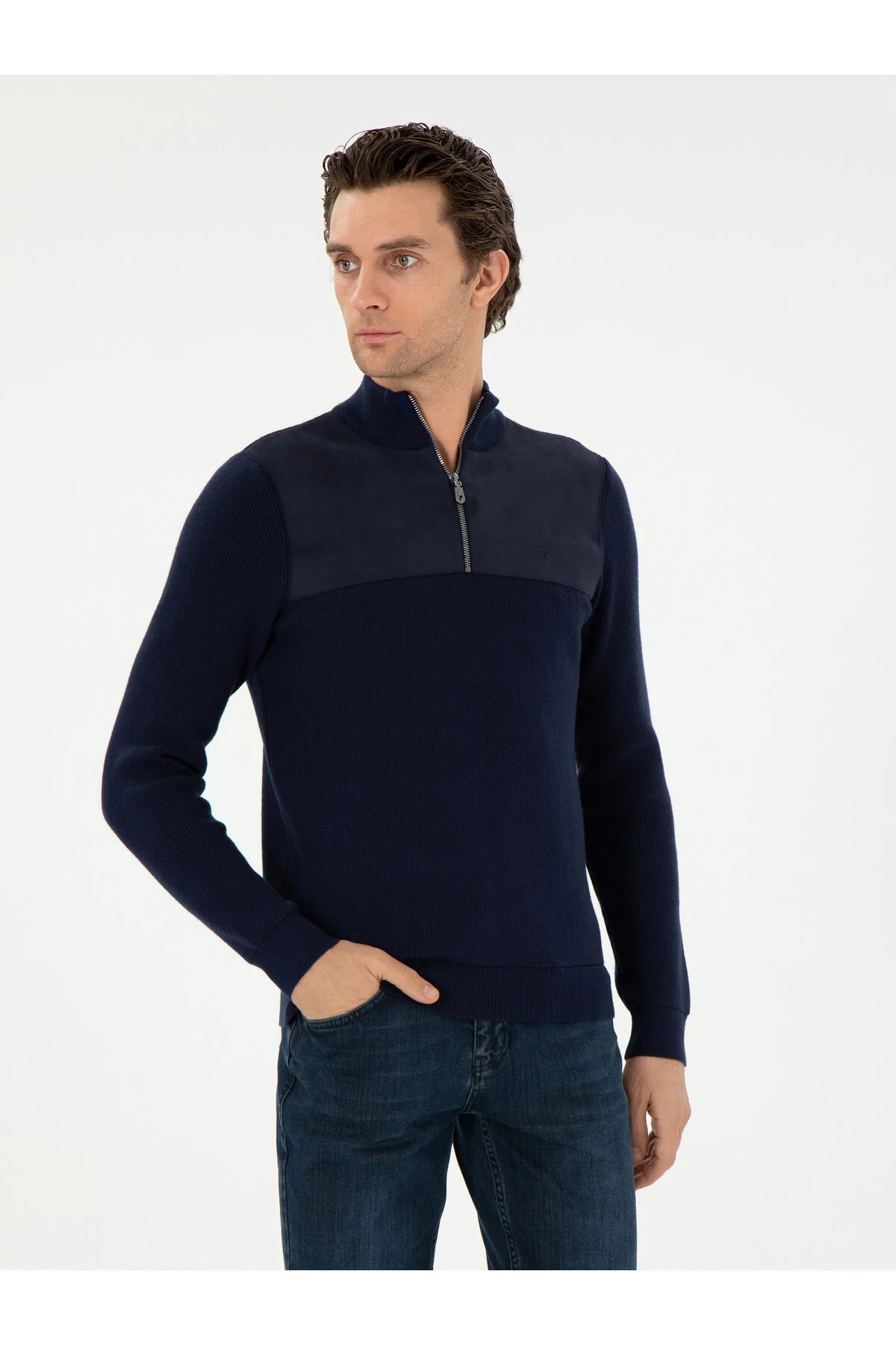 پلیور NAVY BLUE SLIM FIT SWEATER 50292483 VR033 کاشارل Cacharel