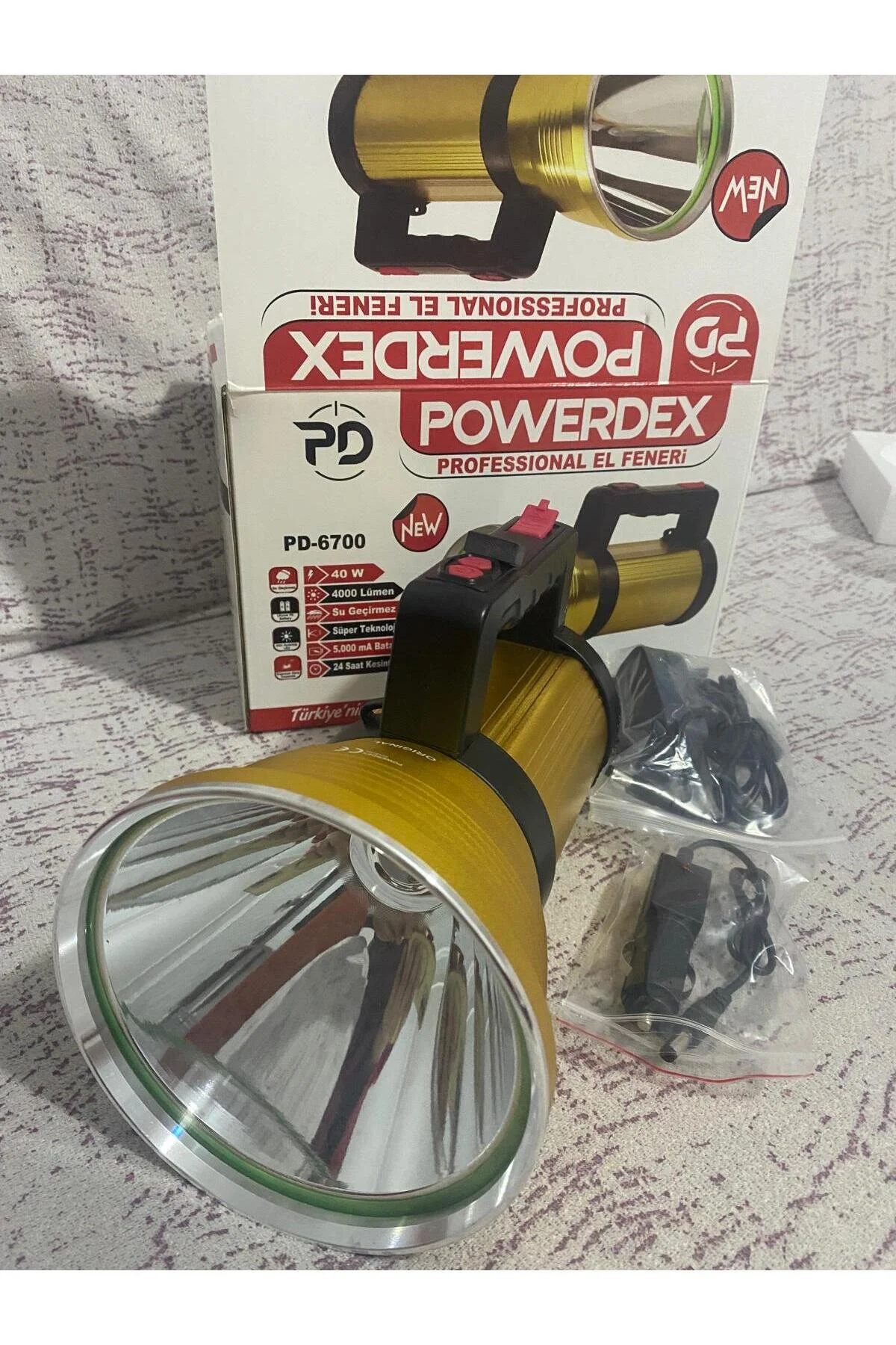 چراغ قوه PD 6700 4000 LUMEN 40W پروژکتور حرفه ای و powerdex