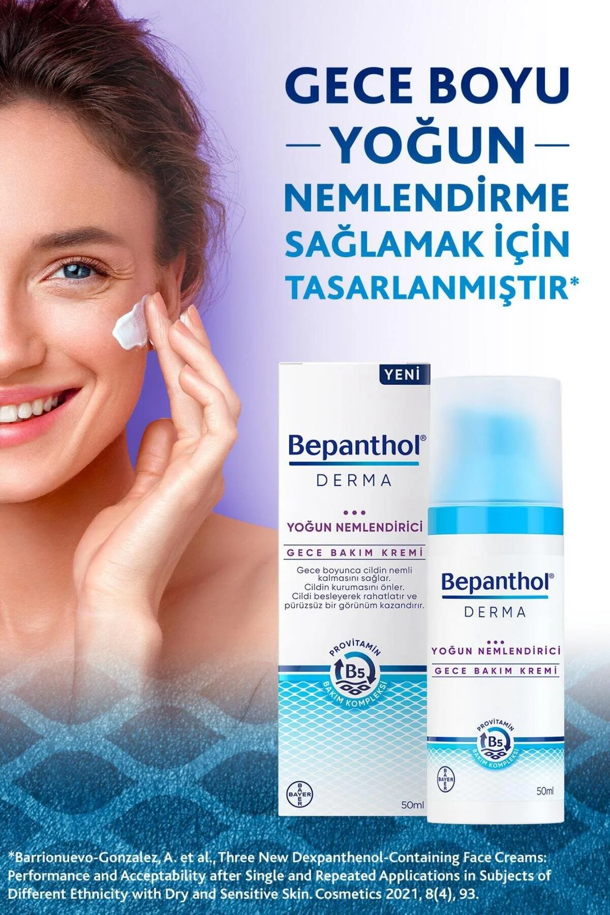 کرم صورت مراقبت از شب مرطوب کننده درما 50 میل و پاکسازی روزانه شستشوی نگهداری Bepanthol