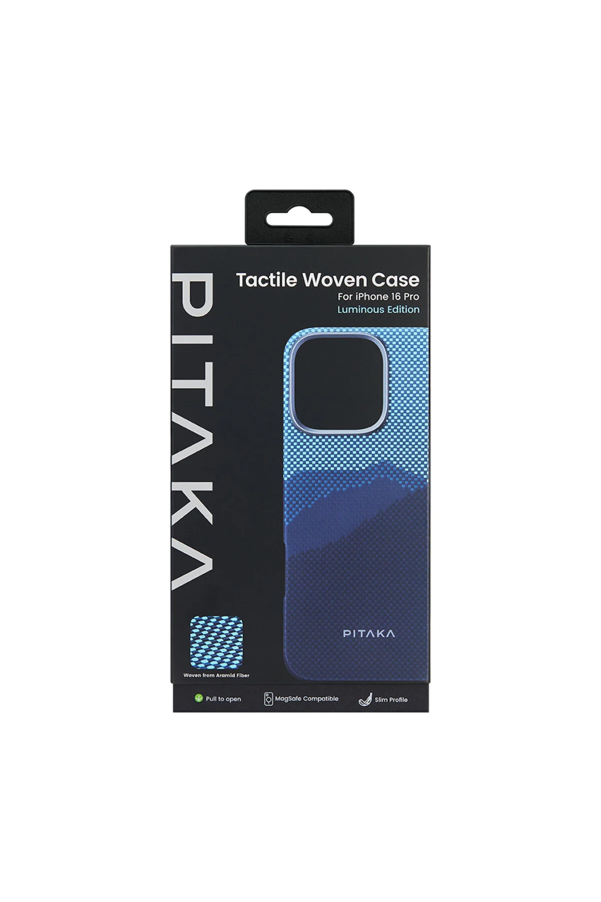 کاور و قاب IPHONE 16 PRO MAGSAFE سازگار با سری PITAKA STARPEAK فیبر کربن LUMINTEX فسفرسنت آبی دریایی PITAKA
