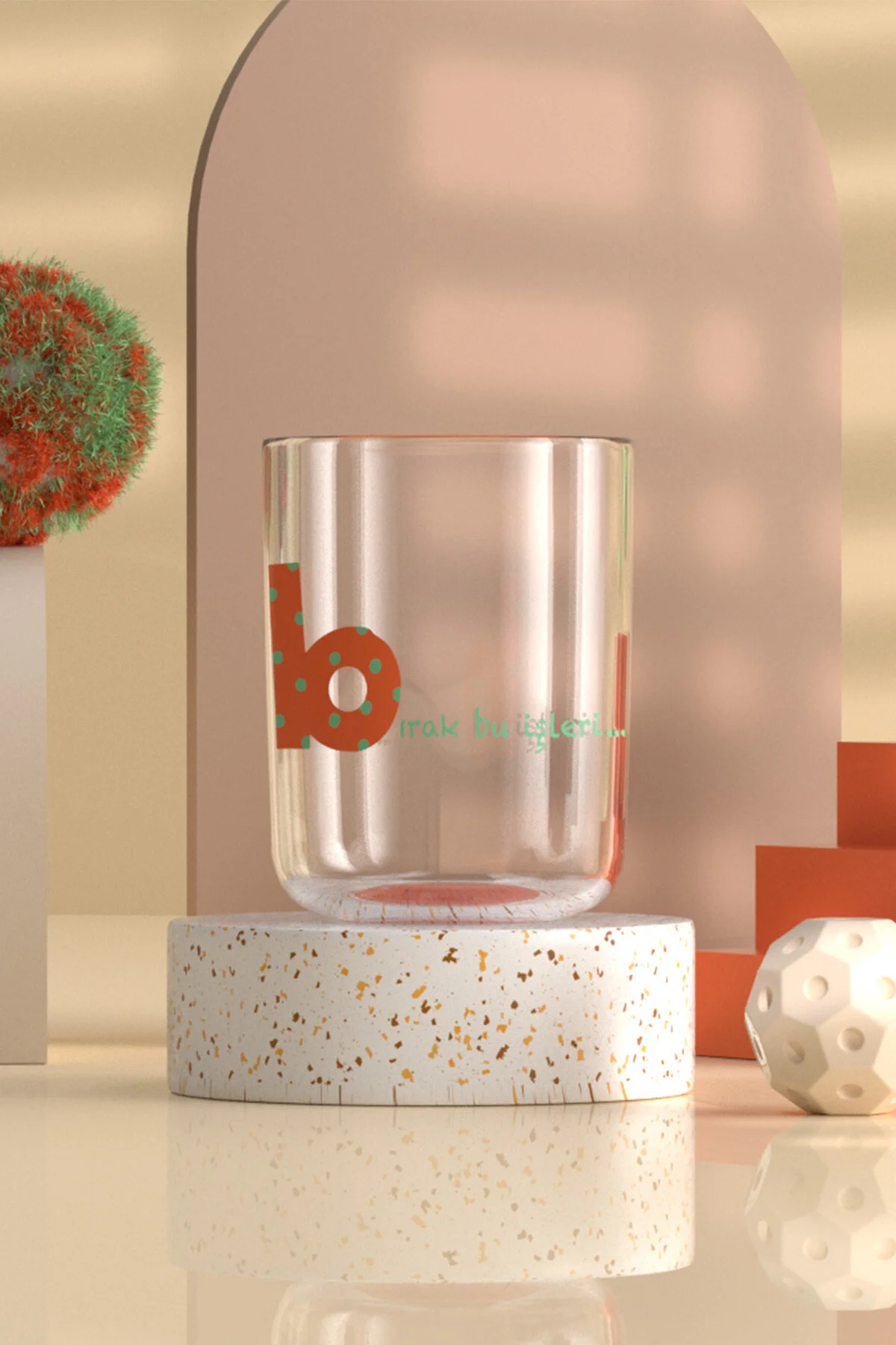 لیوان MOOD B LETTER CUP ORANJ 350 CC Rakle