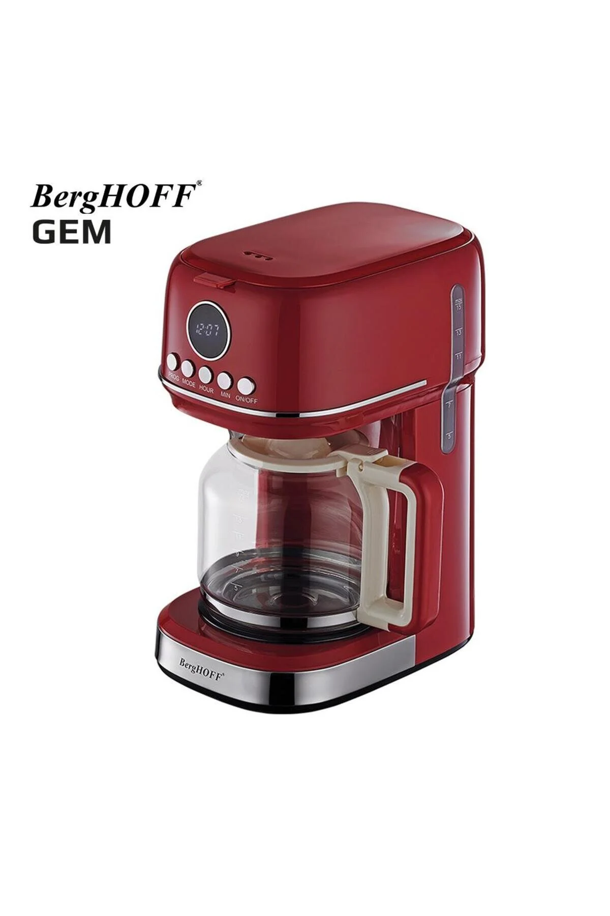 قهوه ساز فیلتری GEM یکپارچهسازی با سیستمعامل 15 فنجان دستگاه فیلتر قرمز 7950402 Berghoff