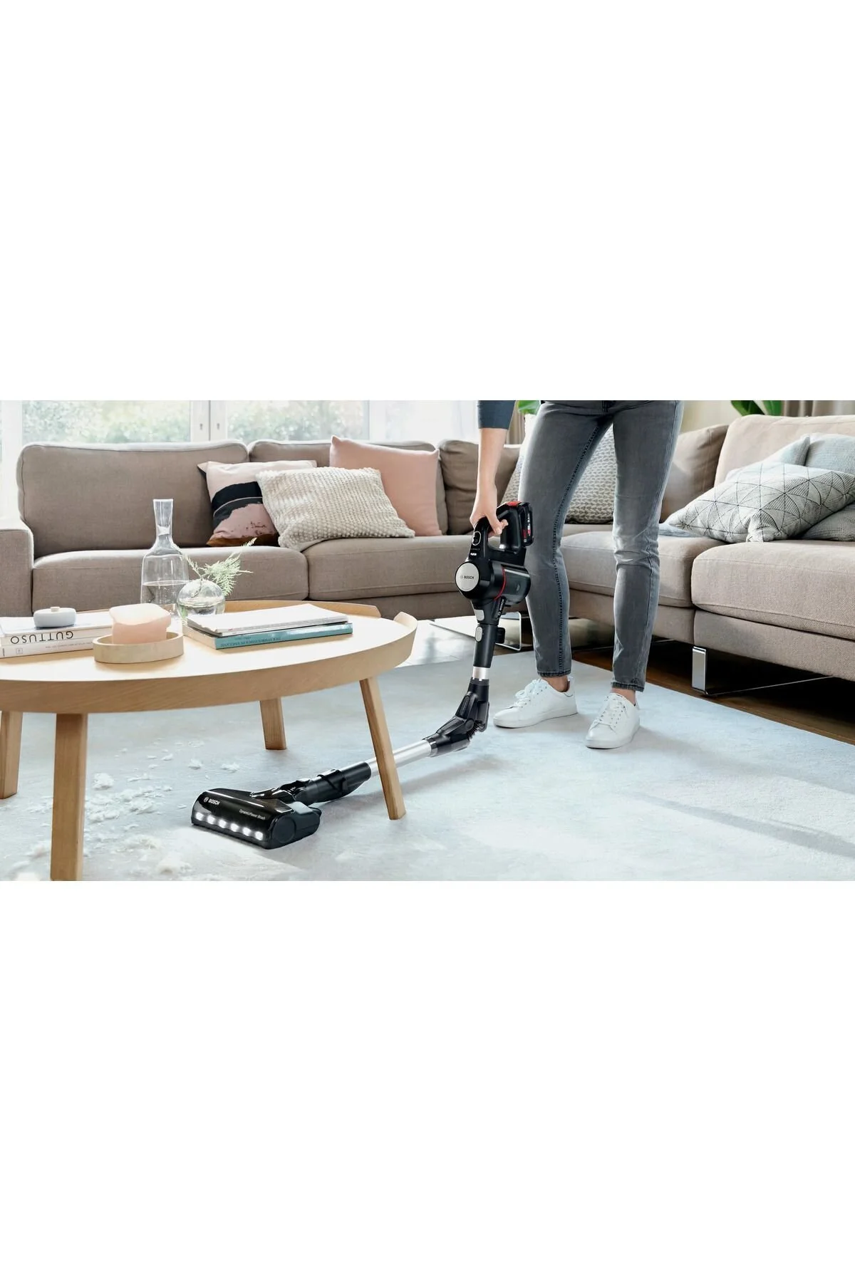جاروبرقی ایستاده نازل ALLFLOOR DYNAMICPOWER با نور LED عمودی قابل شارژ 2 باتری BBS712A بوش Bosch