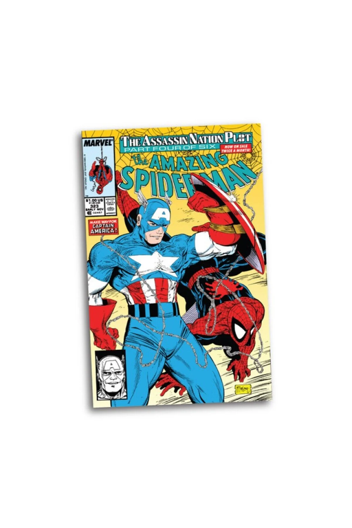فیگور کمیک مجسمه کاپیتان آمریکا مرد عنکبوتی شگفت انگیز شماره 323 . MARVEL