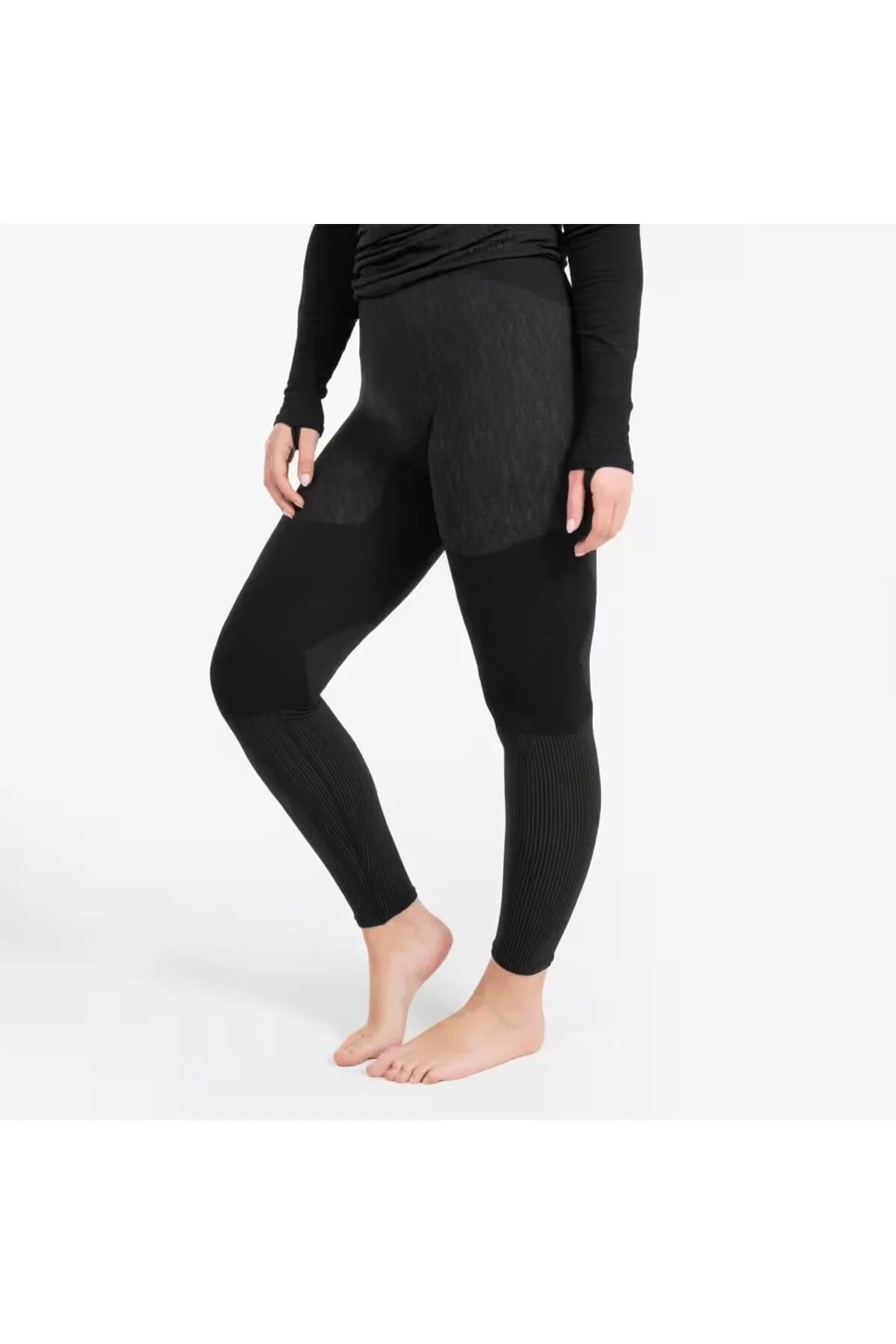 لباس زیر جوراب شلواری فوتبال بزرگسال مشکی KEEPDRY دکتلون Decathlon