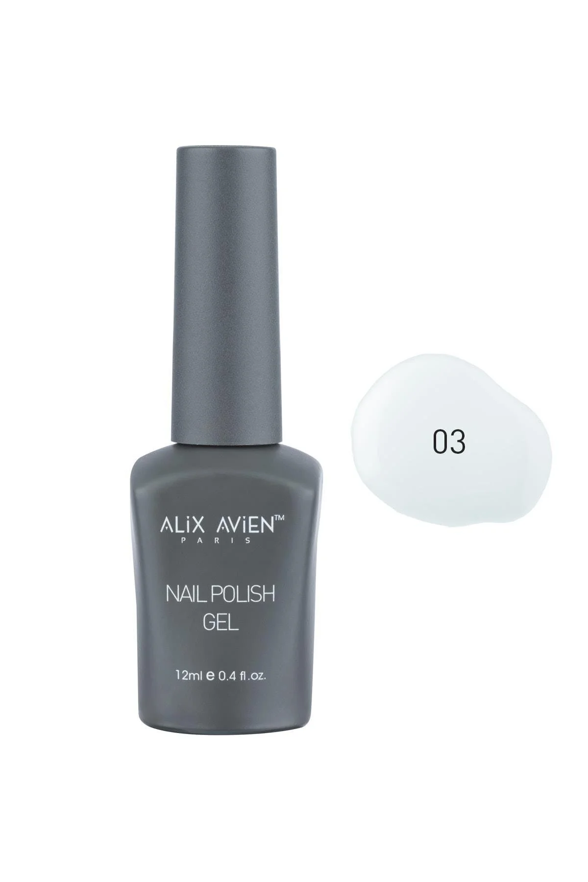 Alix Avien ژل ناخن پایدار مروارید سفید دائمی UV 03 کام پولیش 12 میلی لیتر