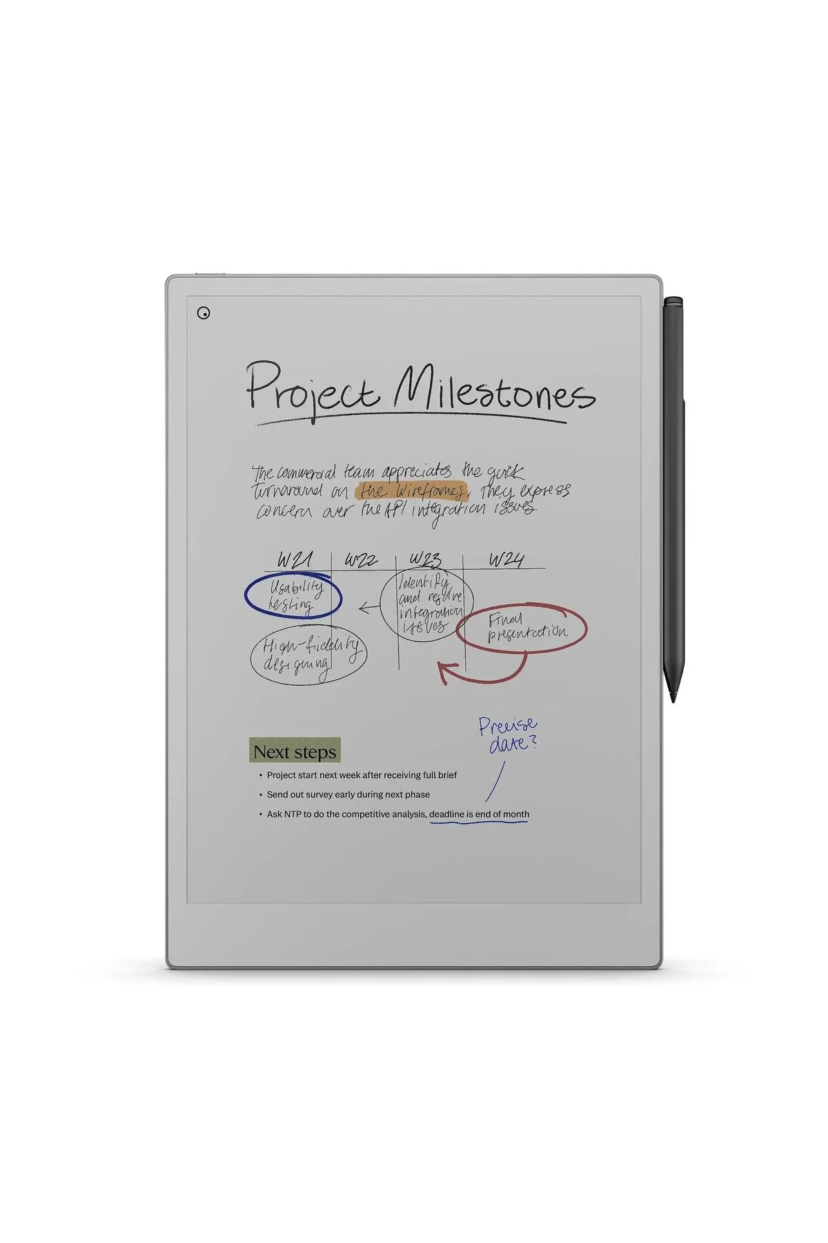 دستگاه کتاب خوان الکترونیکی خاکستری PRO + PLUS PEN اورجینال remarkable