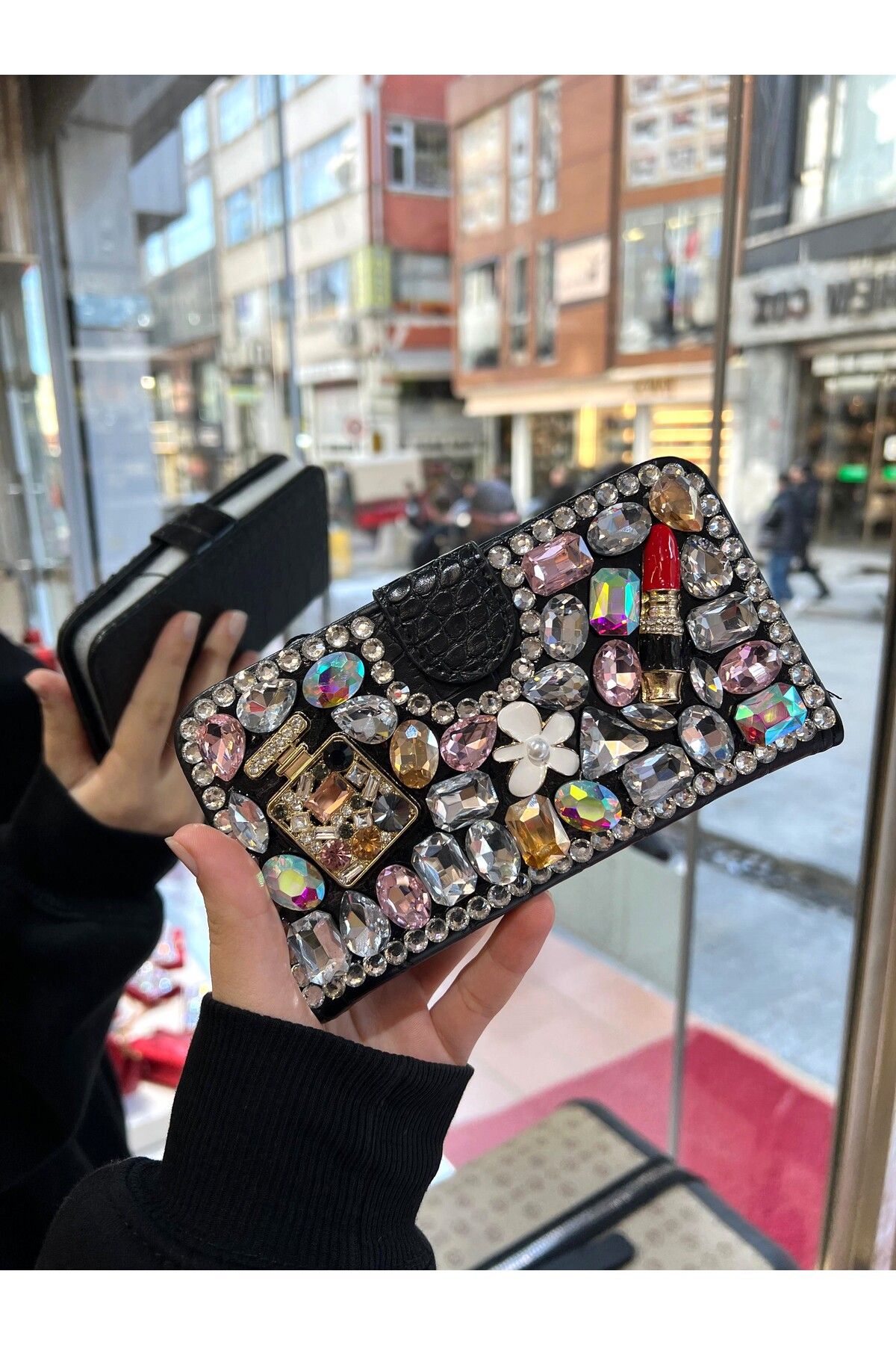 کیف دستی چند رنگ زنانه مدل و شکل قرار دادن کارت مکانیسم ​​غیره. ؛ مناسب برای استفاده OUEEN ELİZABETH - OUEEN ELİZABETH - کیف دستی