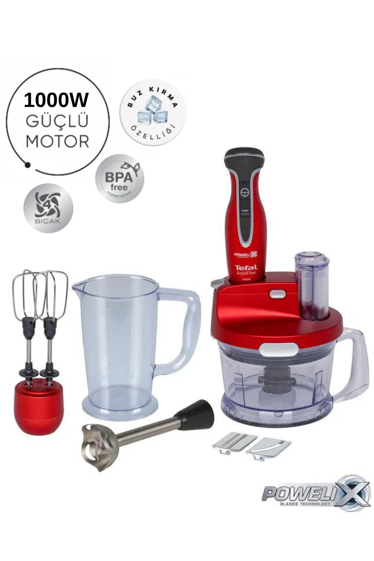 خردکن و غذا ساز POWELIX TURBO FUNCTION PREMIUM BLENDER SET W قدرتمندترین تفالین همراه با هدیه تفال TEFAL