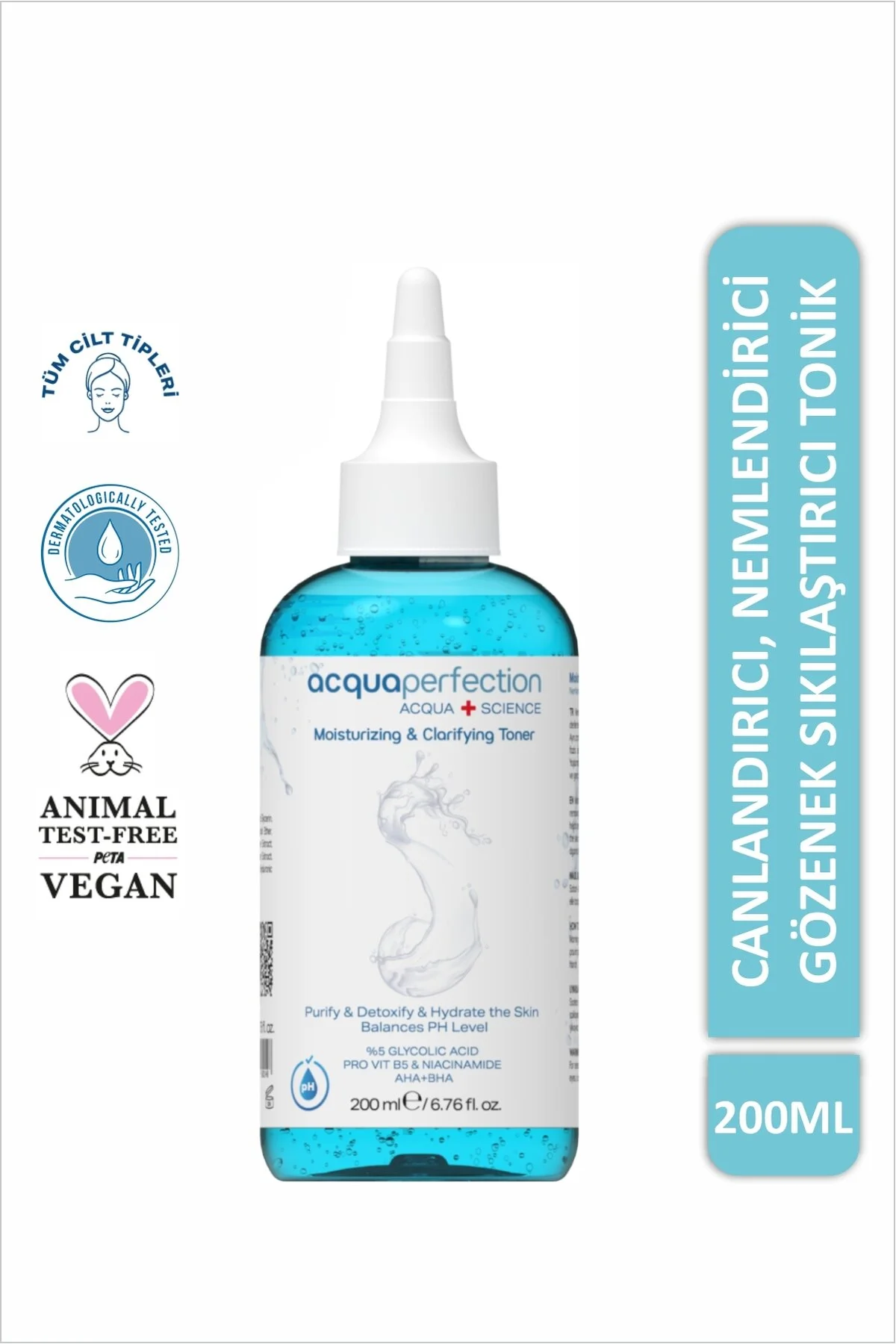 Acqua Perfection تونیک تنظیم کننده منافذ پاک‌کننده و تقویت‌کننده پوست 200 میلی لیتر ضد جوش و لکه