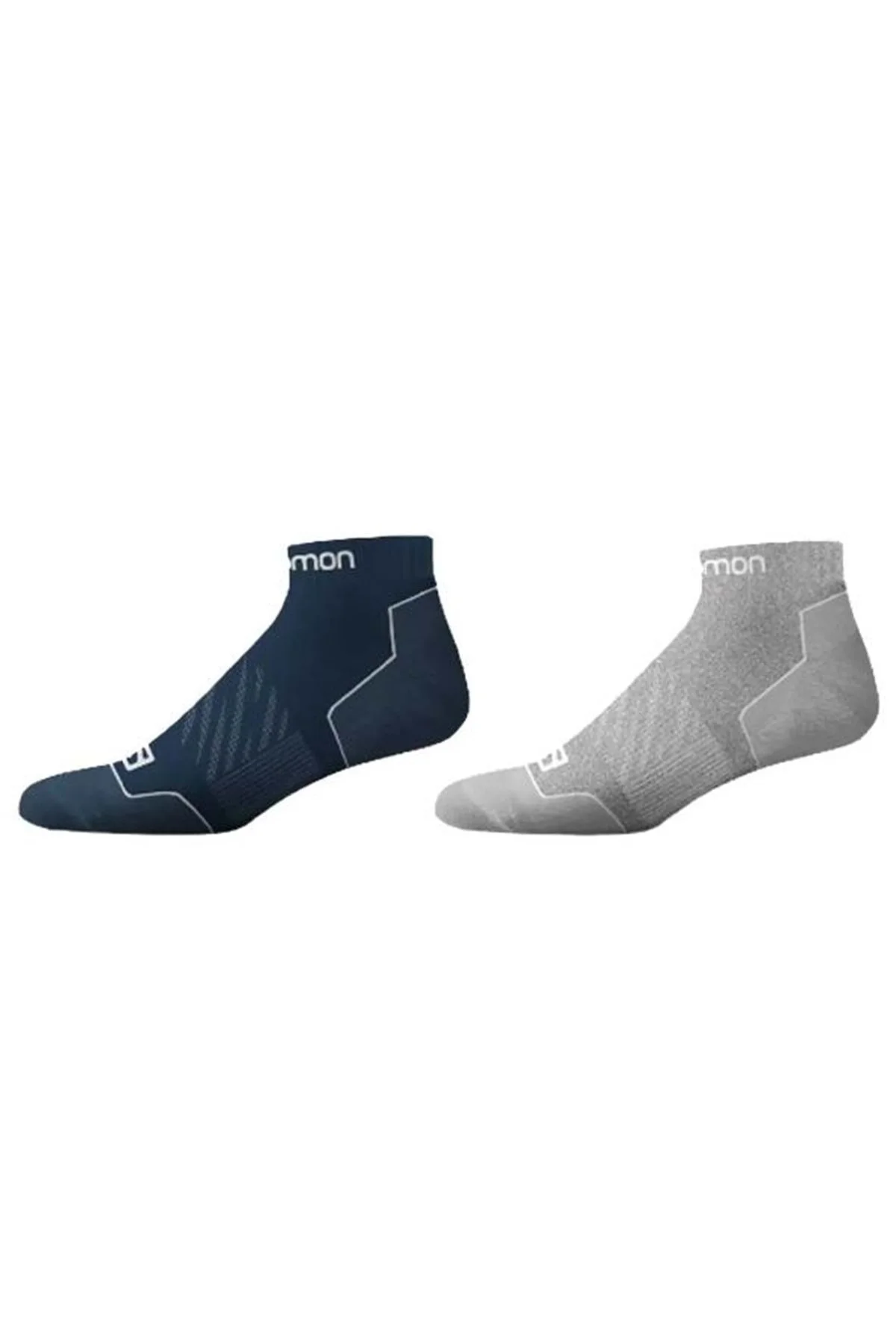 جوراب ورزشی آبی مردانه و زنانه LIFE LOW 2 قطعه NAVY GRAY سالامون Salomon