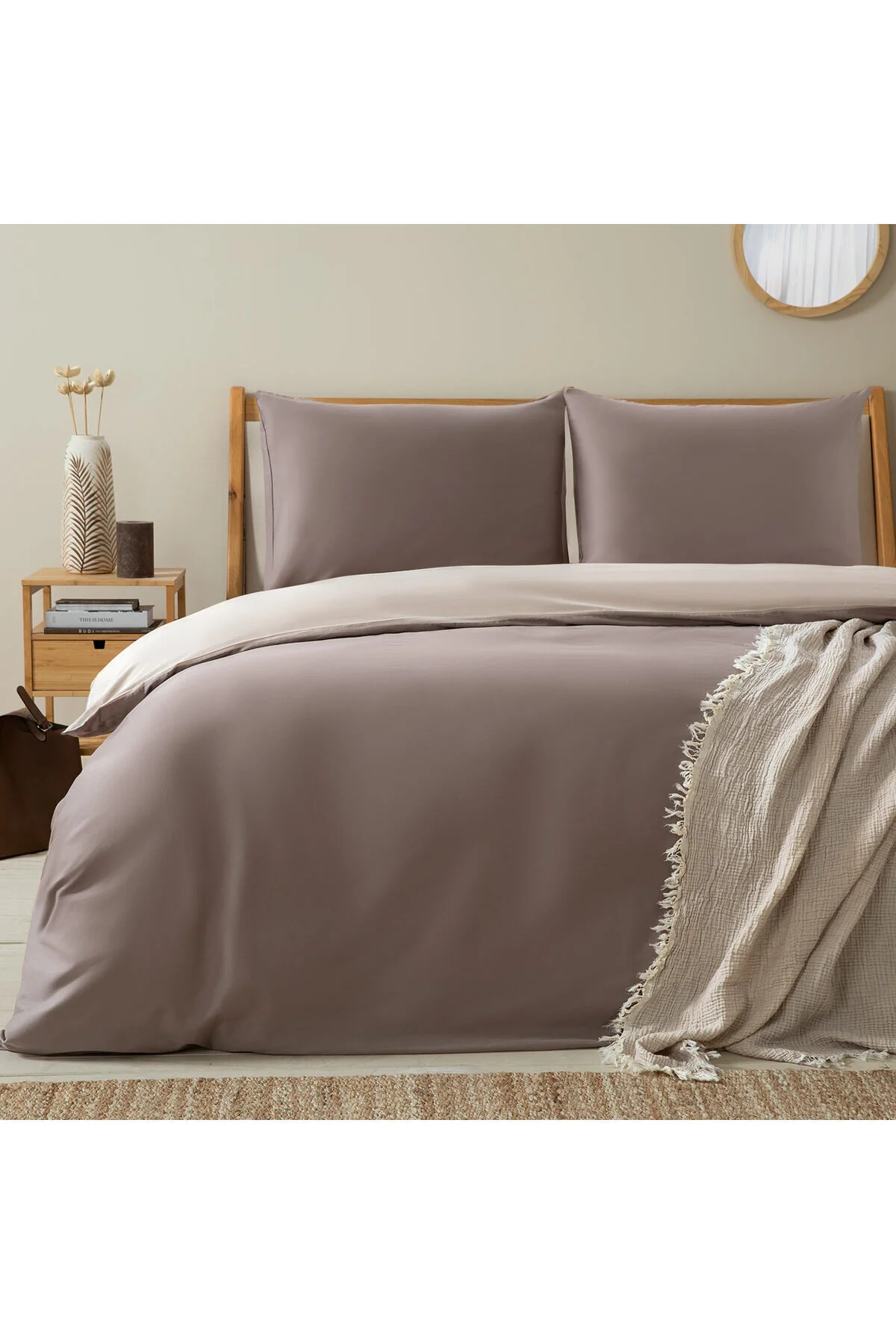کاور لحاف خیلی بزرگ BETTIE DUVET COVER SET KING YOU 230X220 CM ECRU STONE Chakra