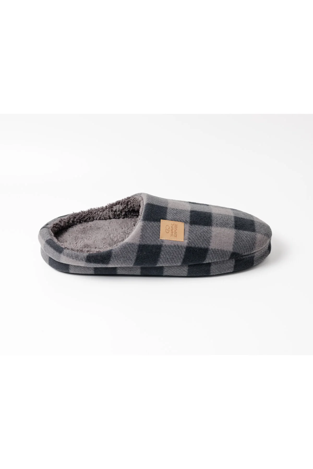پاندو خاکستری مردانه و زنانه کفش یونیسکس GONDOL HOME PANDUFU SLIPPER قطبی استتار طرح دار بدون جزئیات داخلی مخمل خواب KAPVOE