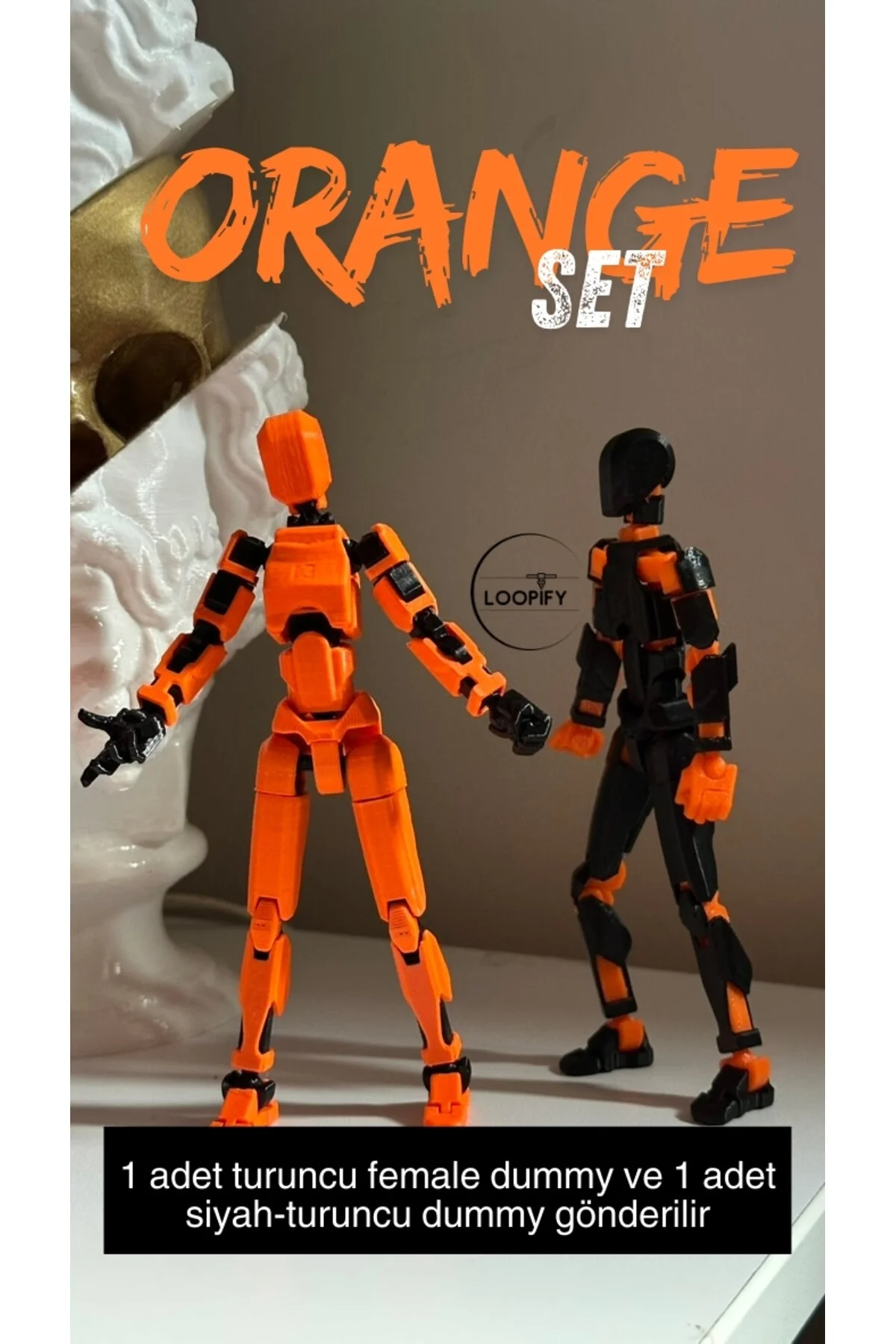 اسباب بازی های فیگور دیگر ربات اکشن LUCKY 13 TOY ORANGE ست 2 تایی Loopify