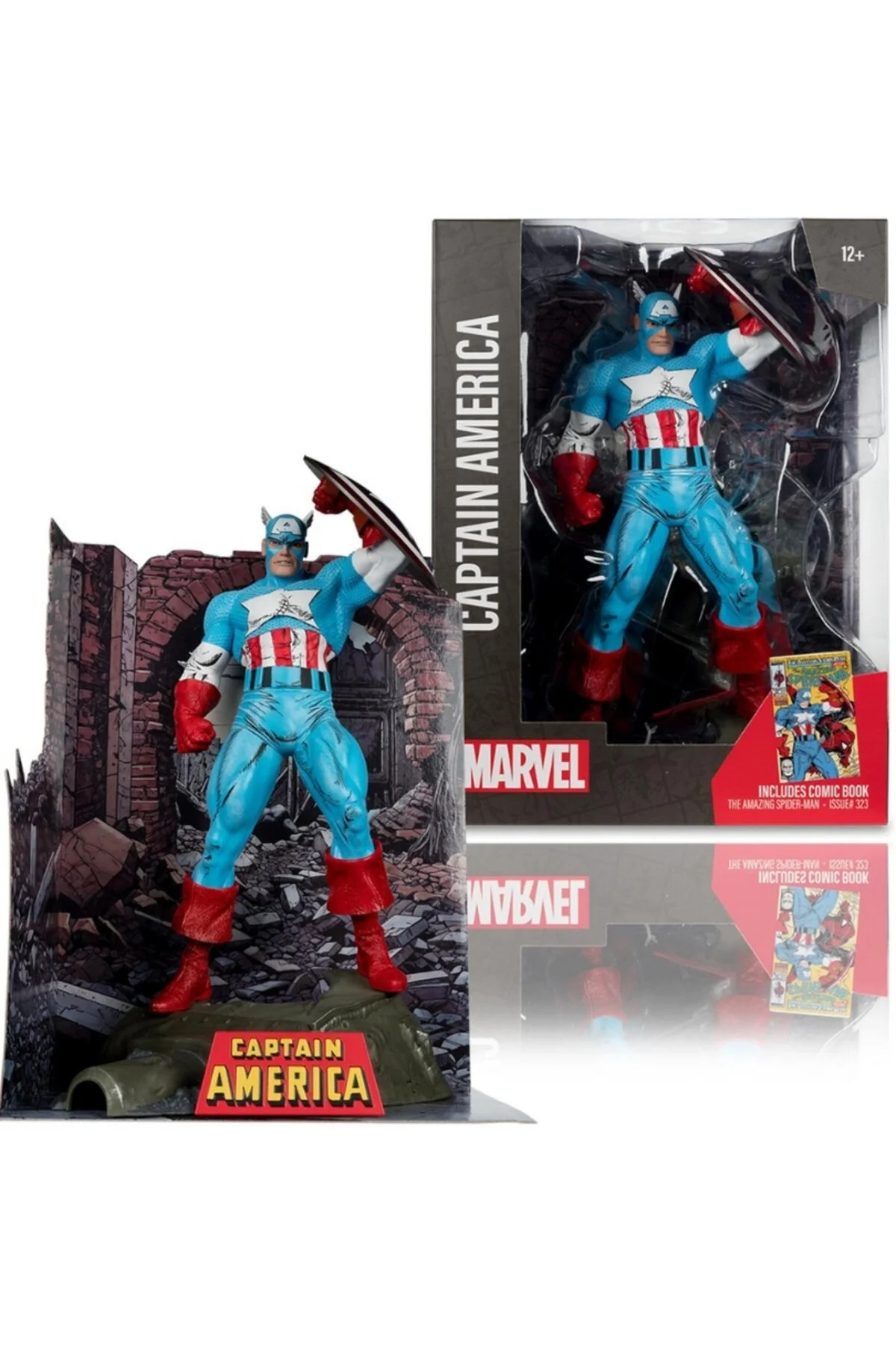 فیگور کمیک مجسمه کاپیتان آمریکا مرد عنکبوتی شگفت انگیز شماره 323 . MARVEL
