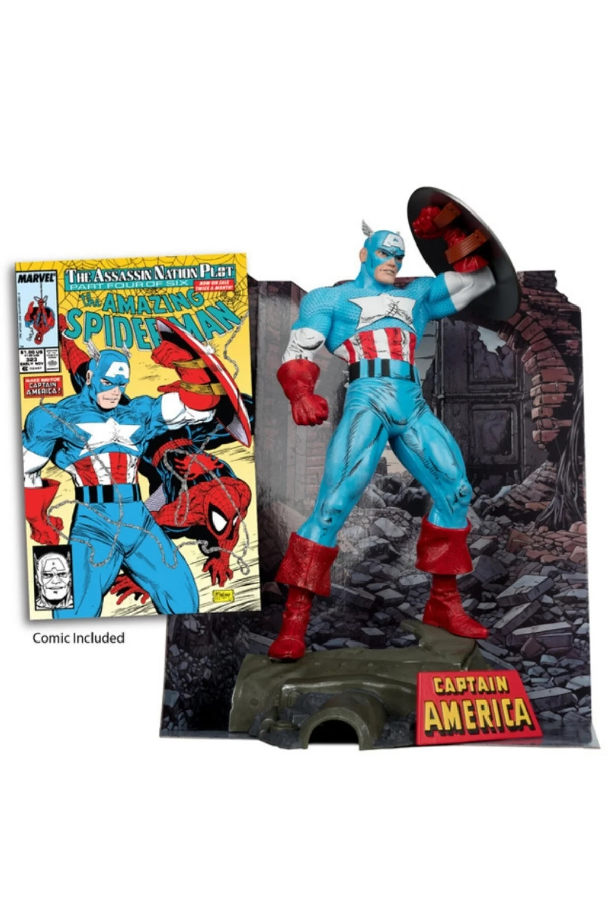 فیگور کمیک مجسمه کاپیتان آمریکا مرد عنکبوتی شگفت انگیز شماره 323 . MARVEL