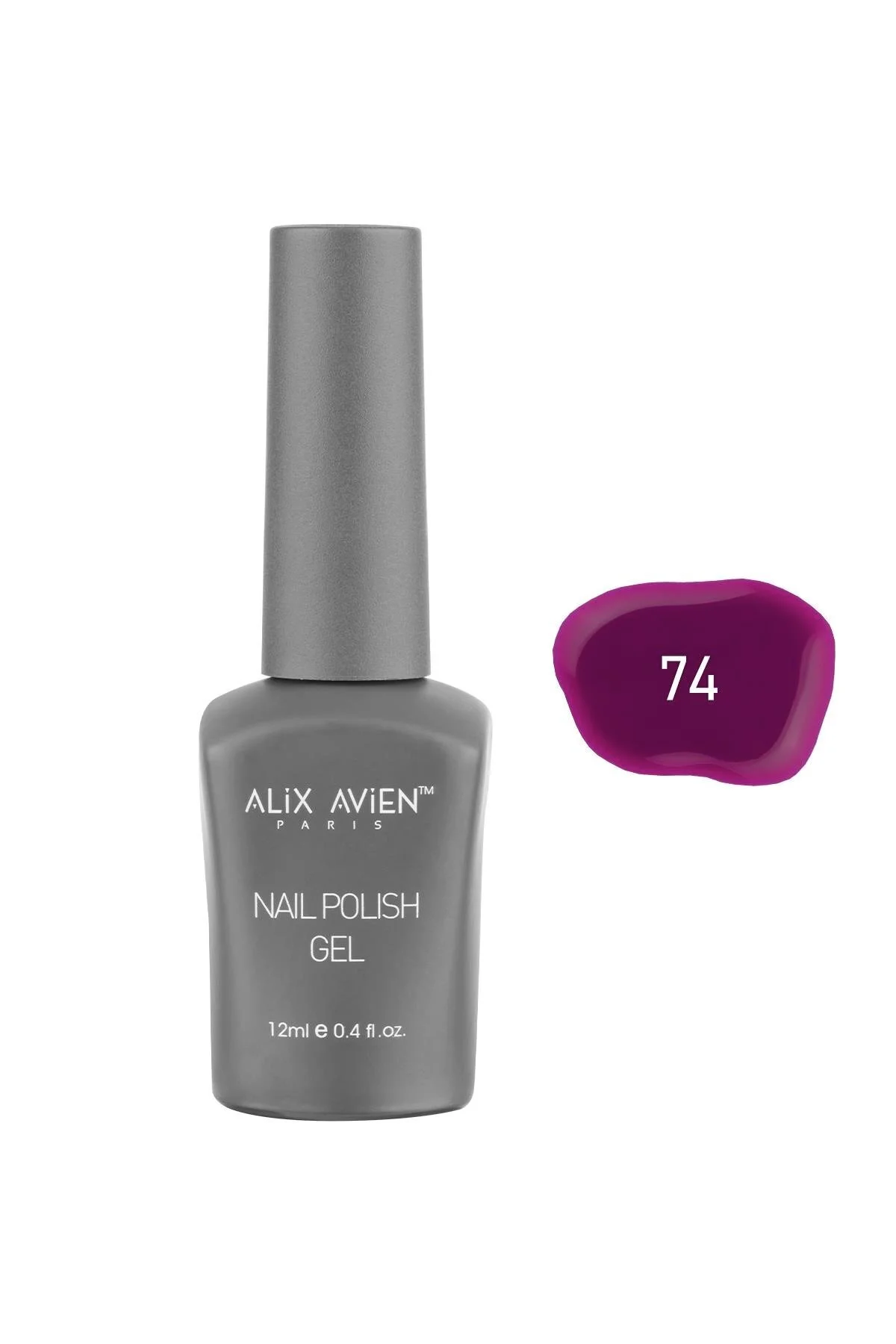 Alix Avien لاک ناخن دائمی بنفش صورتی 74 لاک ژل ناخن 12 میلی لیتر لاک ژل ناخن UV 74