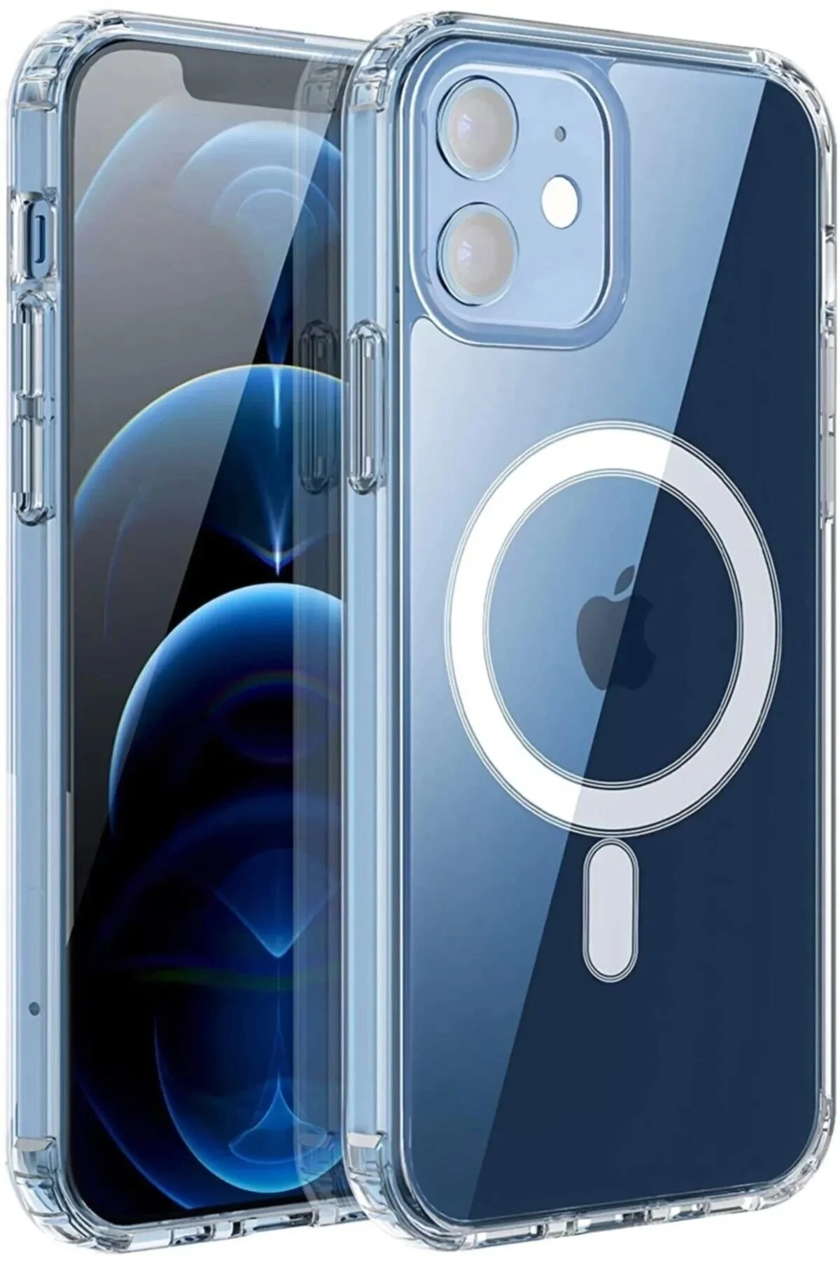 کاور و قاب محافظ لنز دوربین IPHONE 12 CASE MAGSAFE با پشتیبانی از پوشش شفاف جذب کننده ضربه Genel Markalar