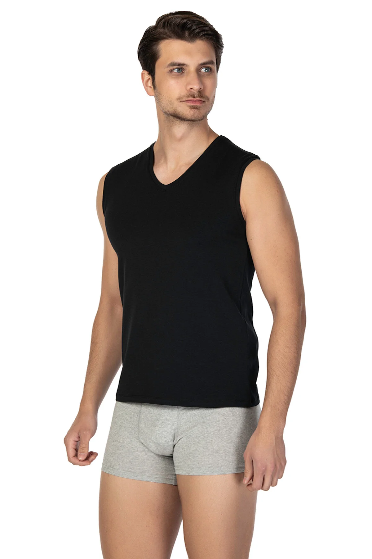 زیرپوش مردانه TRENDY V NECK 2 ورزشکار سیاه D'S Damat