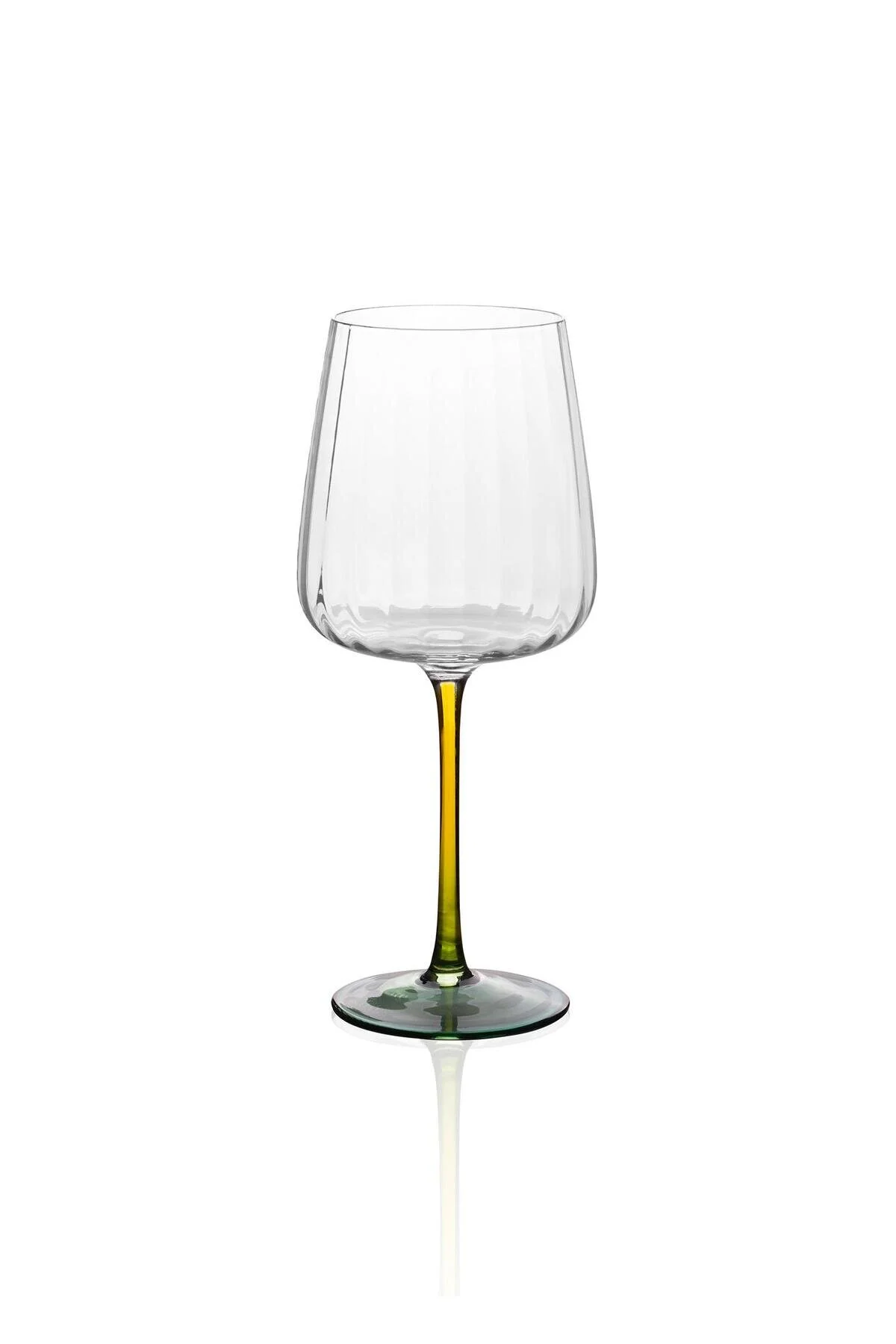 لیوان پایه‌دار گلاس شیشه شراب سبز زرد 600 میلی لیتر The Mia