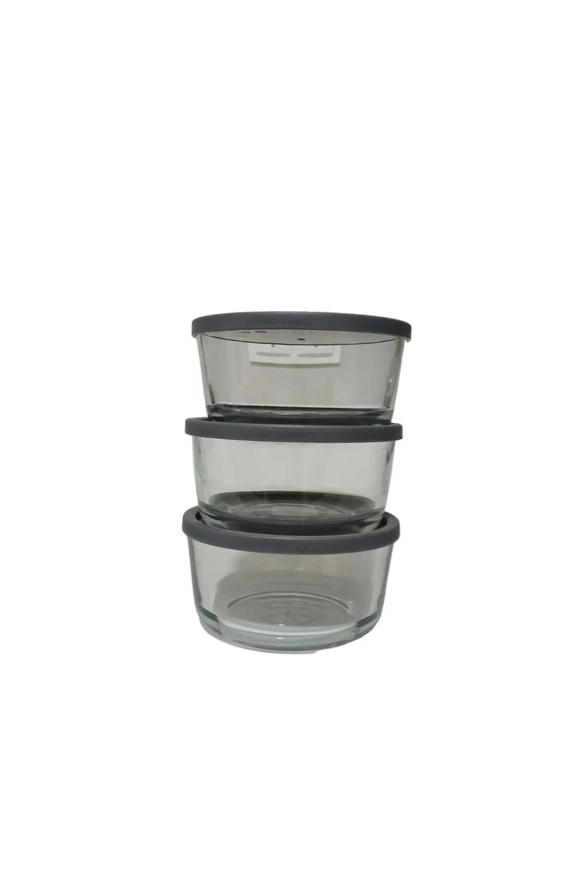 ظرف نگهدارنده کانتینر ذخیره دور FEYZADE 1490 CC X 3 قطعات با پوشش خاکستری LV RND 217 لاو LAV