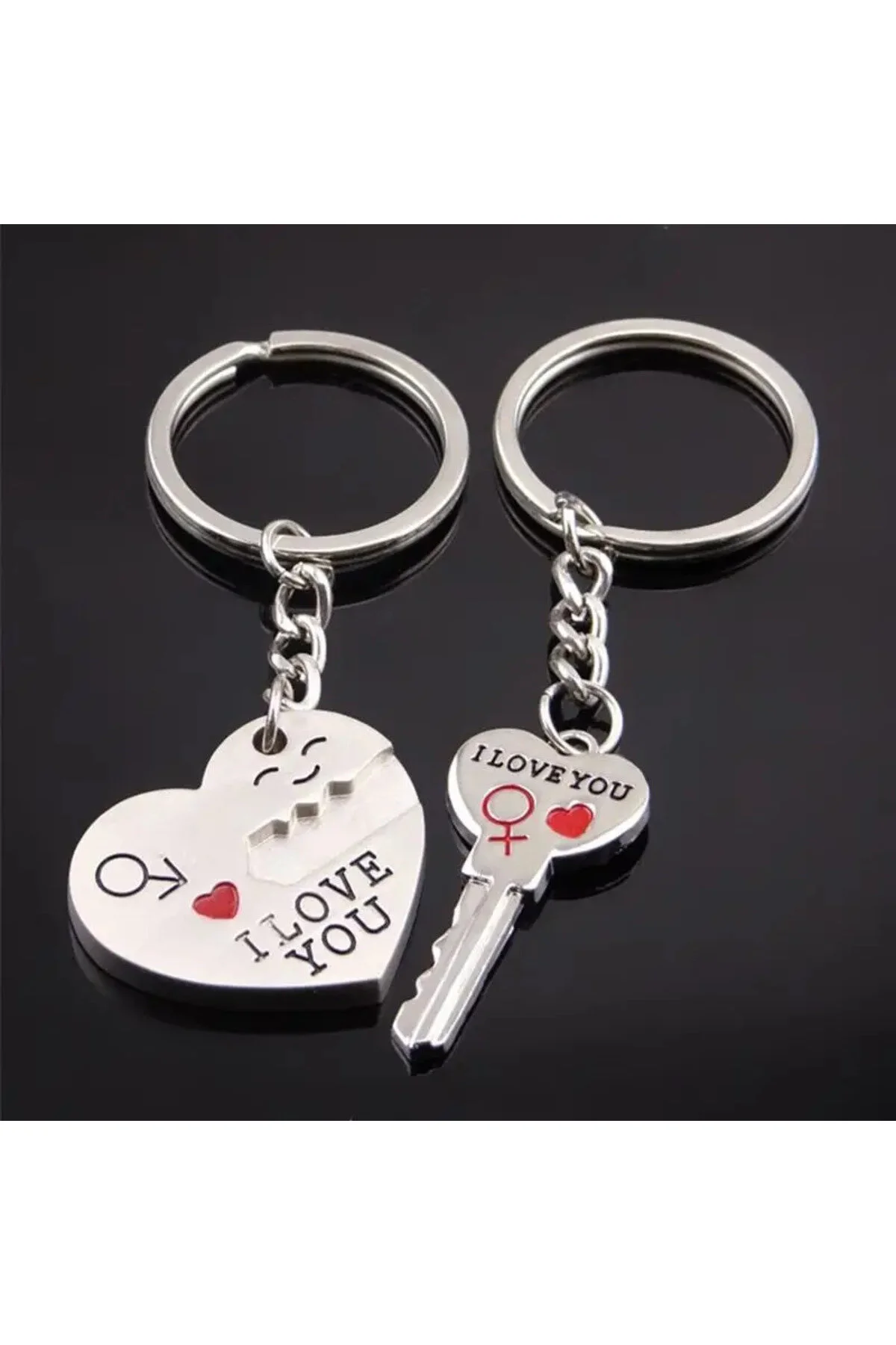 جلیقه کلید ست 2 عدد جاکلیدی قلب جفت I LOVE YOU مخصوص روز ولنتاین Ceykan