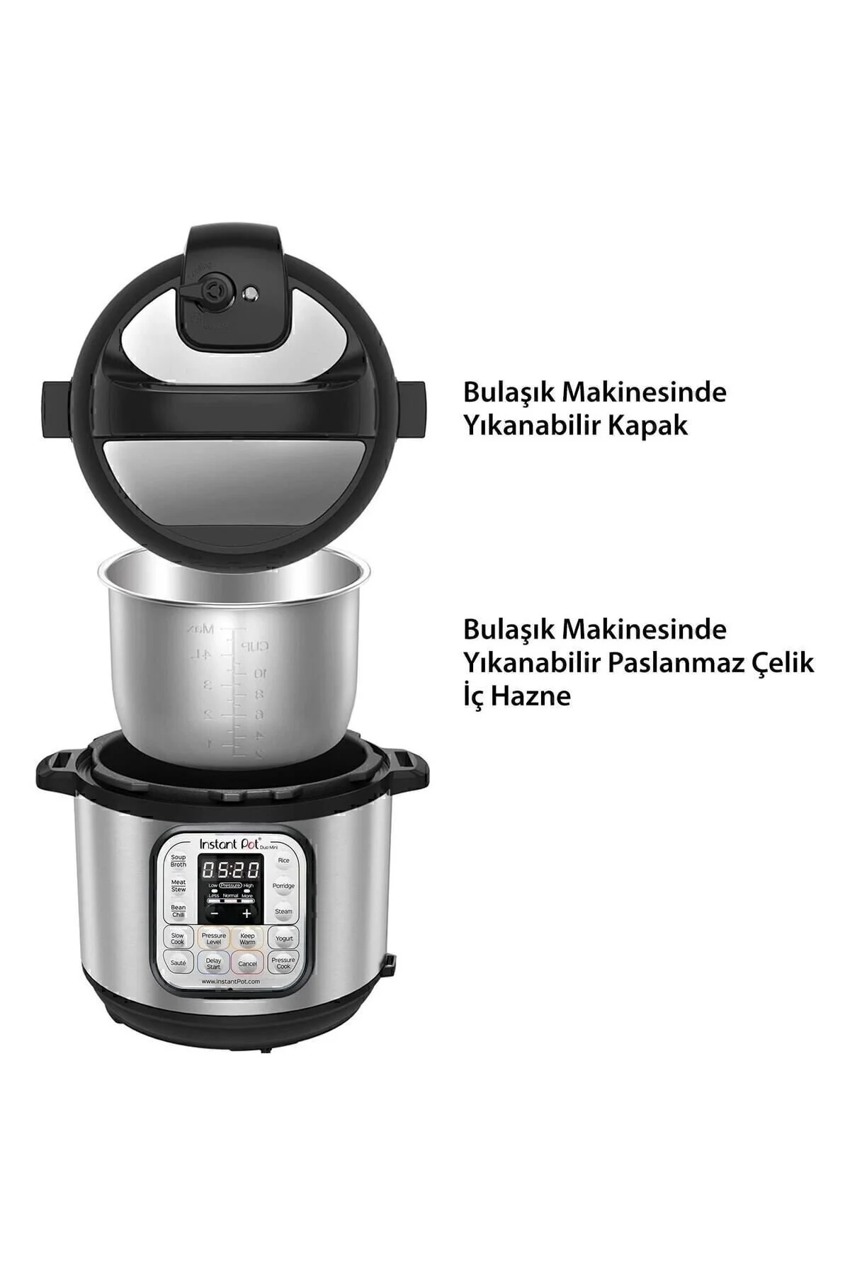 پلوپز چندکاره بخارپز INSTANT DUO MINI 7 IN 1 با قابلمه فولادی ضد زنگ 3 لیتری ماست ساز اورجینال Instant Pot