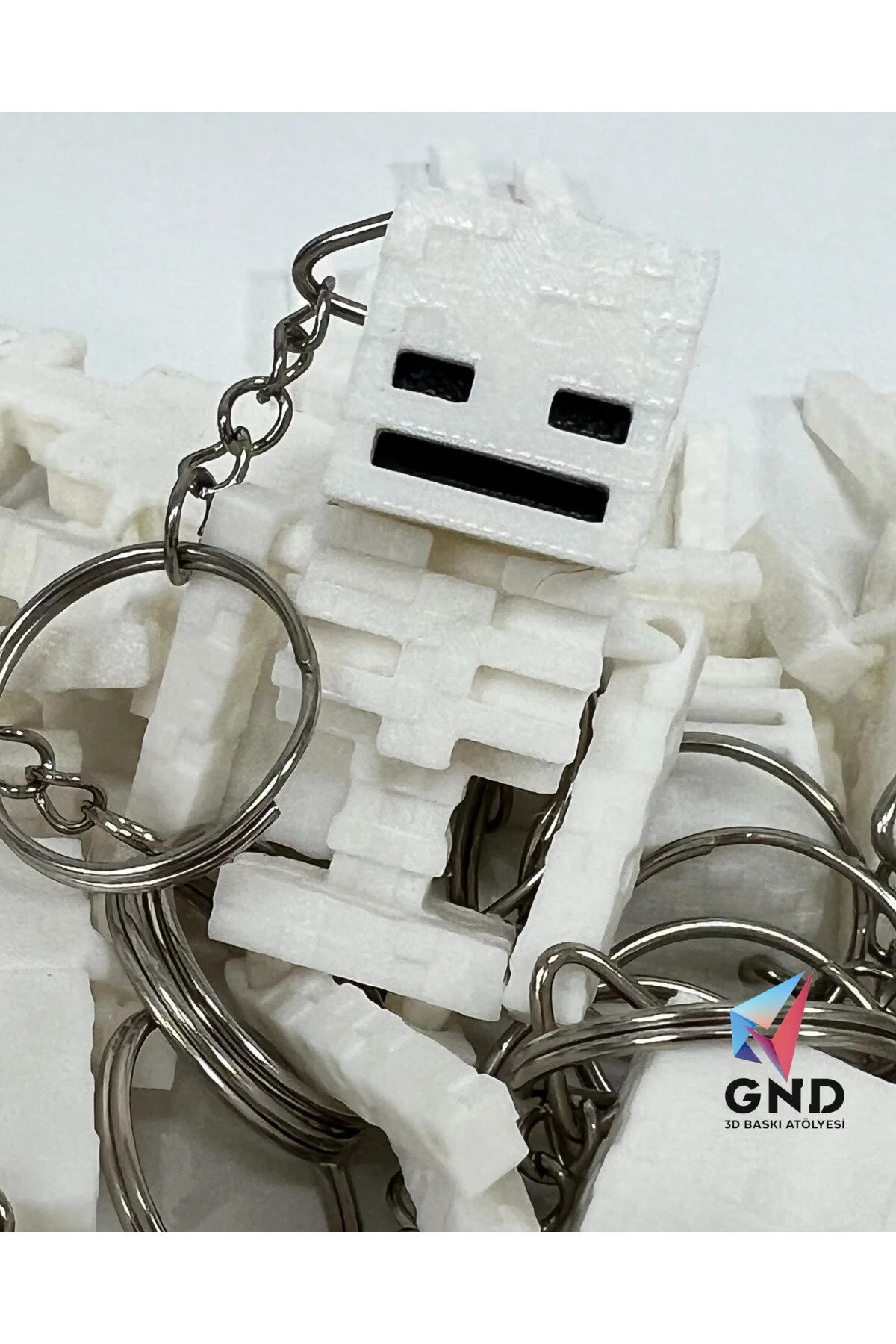 MINECRAFT SKELETON ANIMATED KEYCHAIN اورجینال GND 3D BASKI ATÖLYESİ