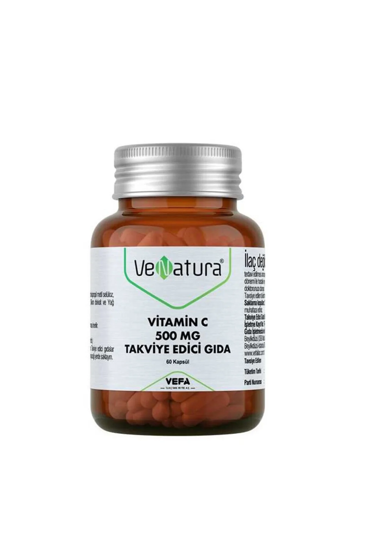 مکمل ویتامین C 500 میلی‌گرم 60 کپسول مناسب برای تقویت سیستم ایمنی واناتورا Venatura