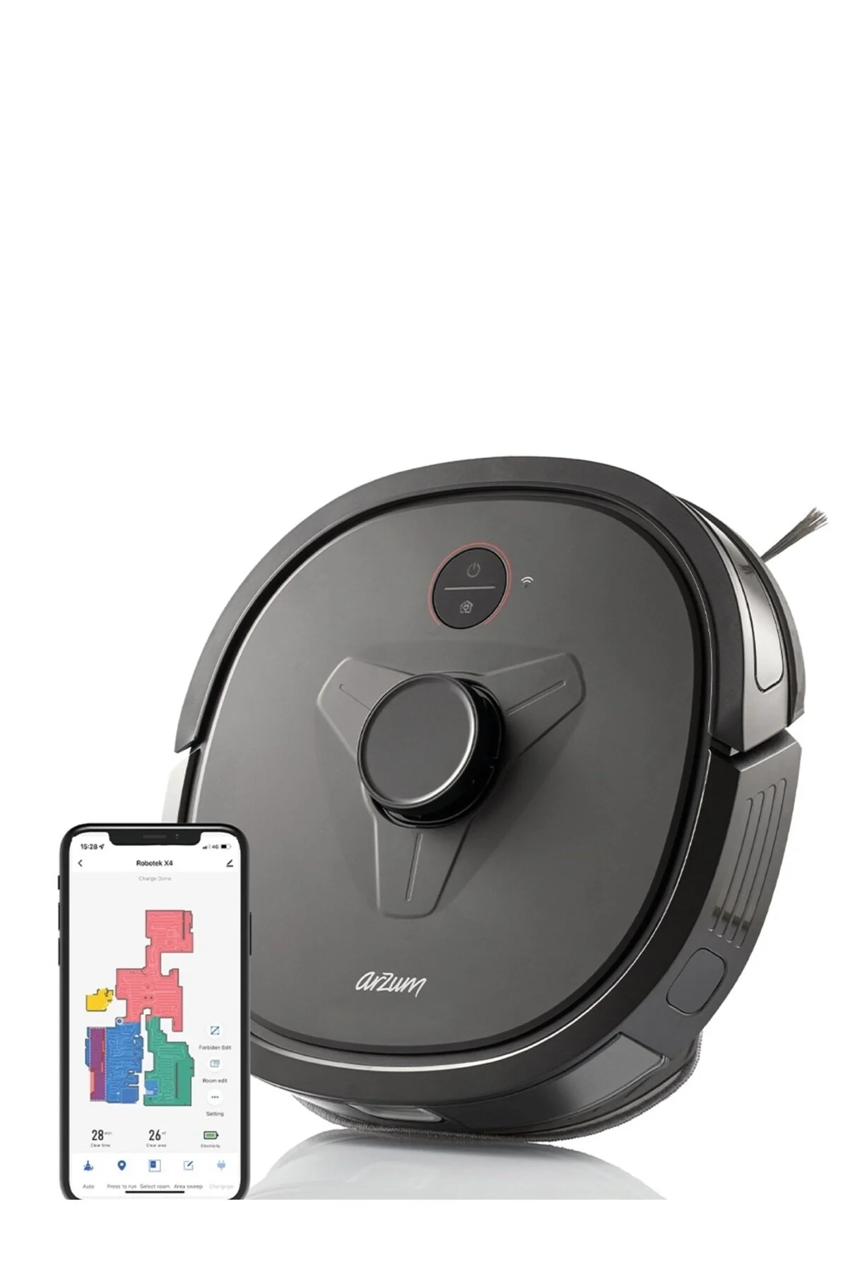 جاروبرقی رباتیک AR4304 ROBOTEK X4 LDS SMART ROBOT CLEANER BLACK Arzum