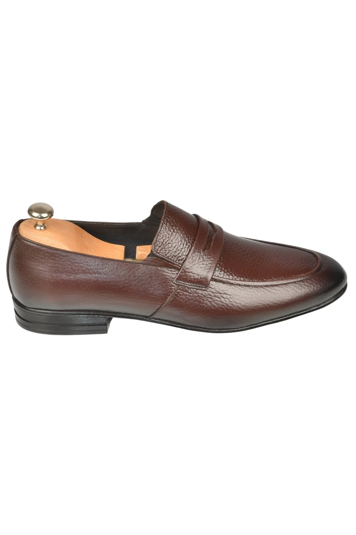 کفش های کلاسیک مردانه چرمی اصلی LOAFER 2501002 با الگوهای قهوه DeepSea