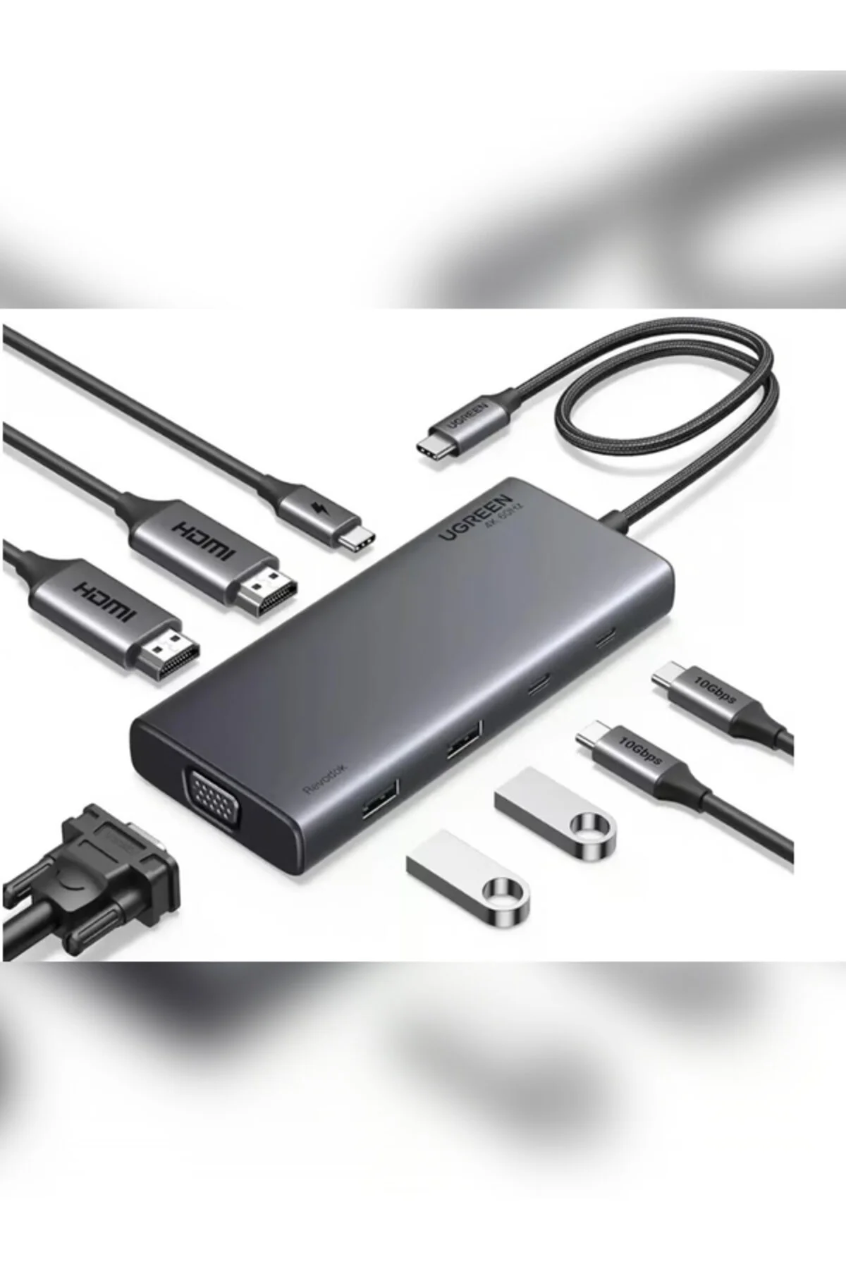 هاب USB 35588 8 IN 1 3 100W PD PORT PISTERATIVE HUB Ugreen