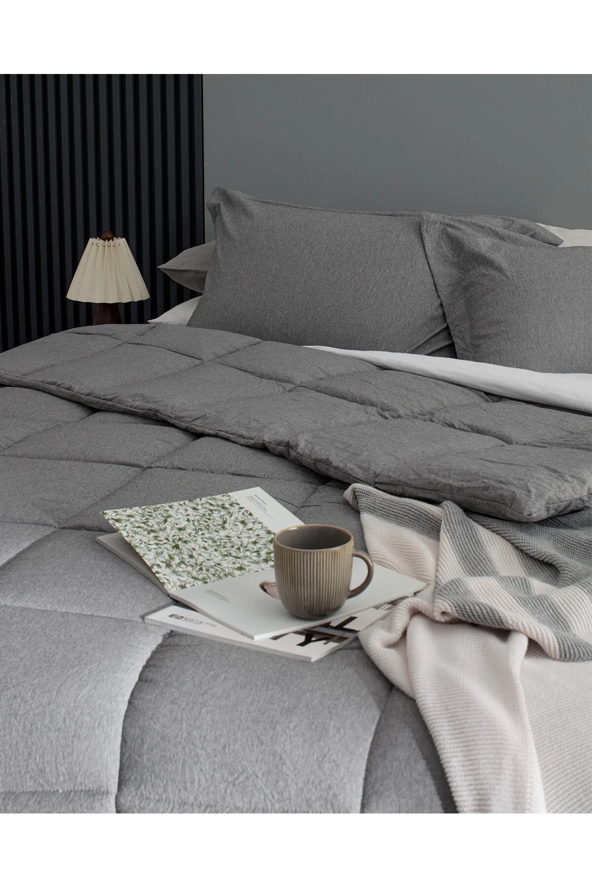 ست لحاف دو نفره MELENI DOUBLE COMFORTER SET خاکستری Madame Coco