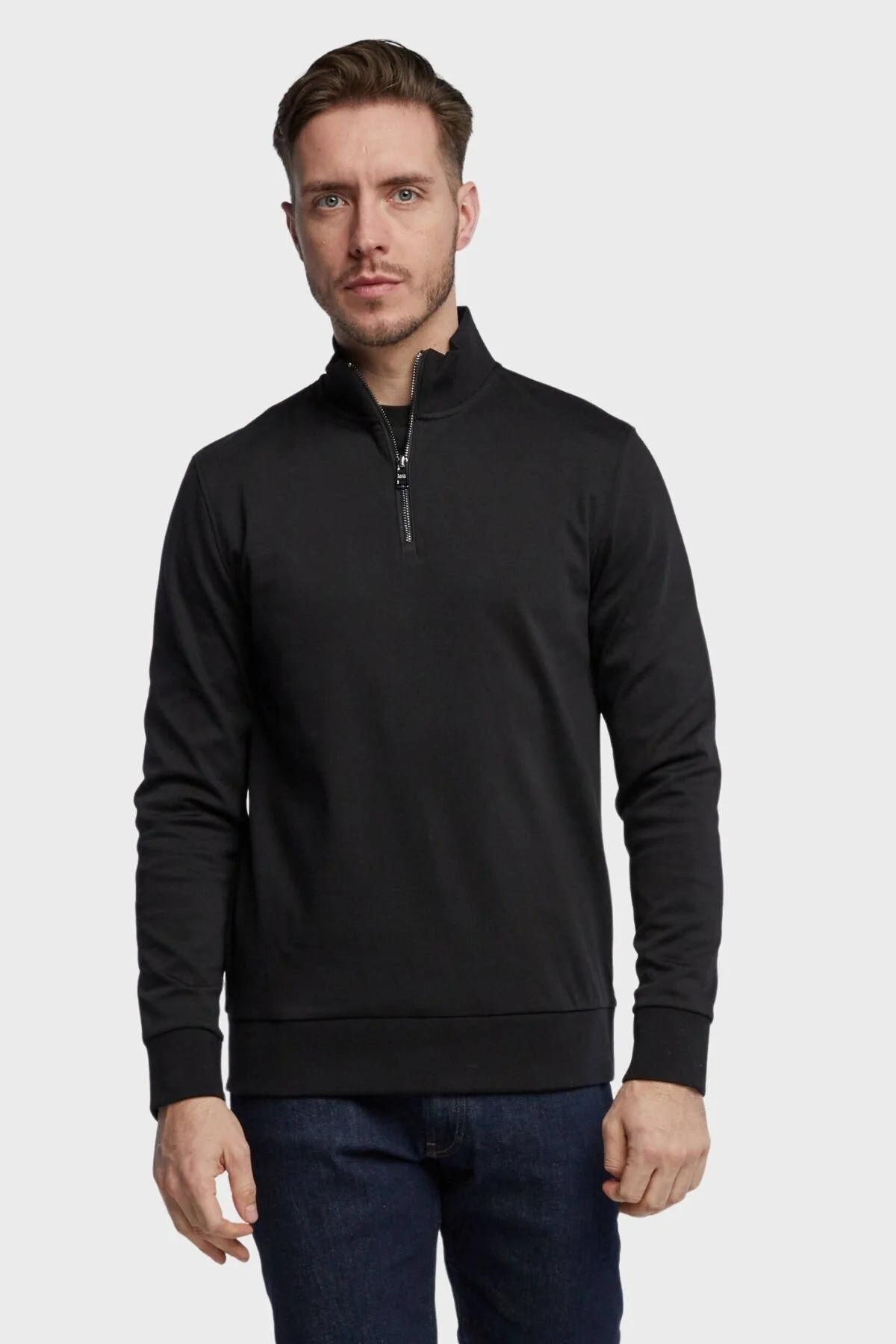 سویشرت ورزشی مردانه پیراهن زیپ رئیس اورجینال Hugo Boss